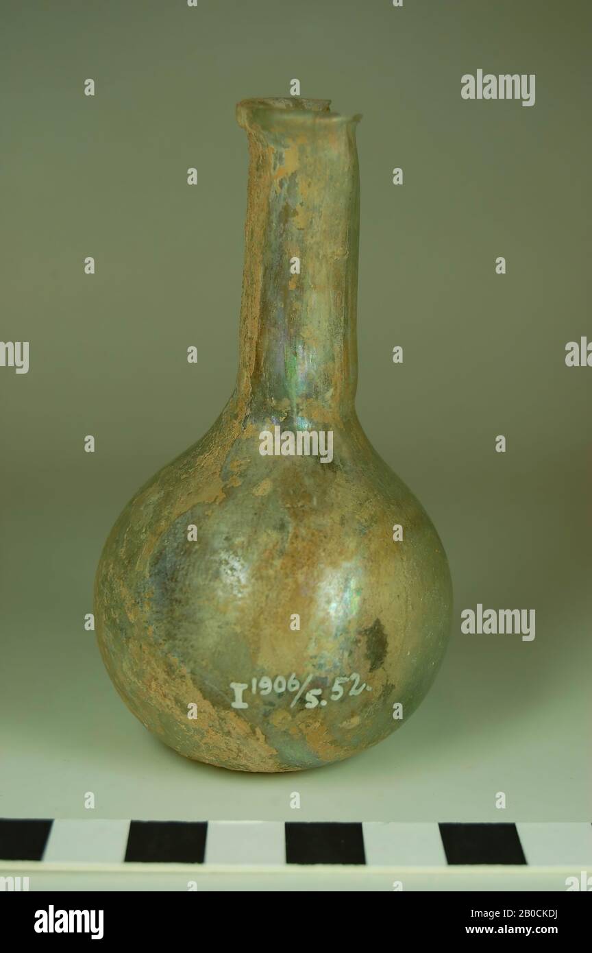 Antichità classica, bottiglia, vetro, 10,7 cm, posizione, Grecia Foto Stock