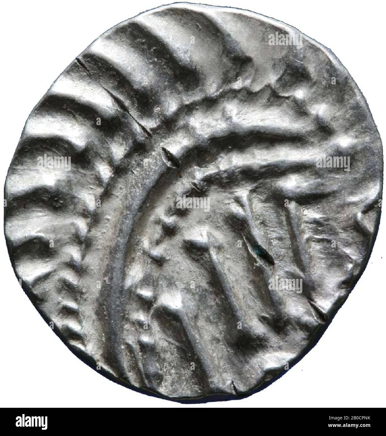 Menta, sceatta, metallo, argento, 1.181 g, Merovingia c. 700 Dopo Chr., Paesi Bassi, Utrecht, Wijk Bij Duurstede, Cohen, Caspergouw Foto Stock