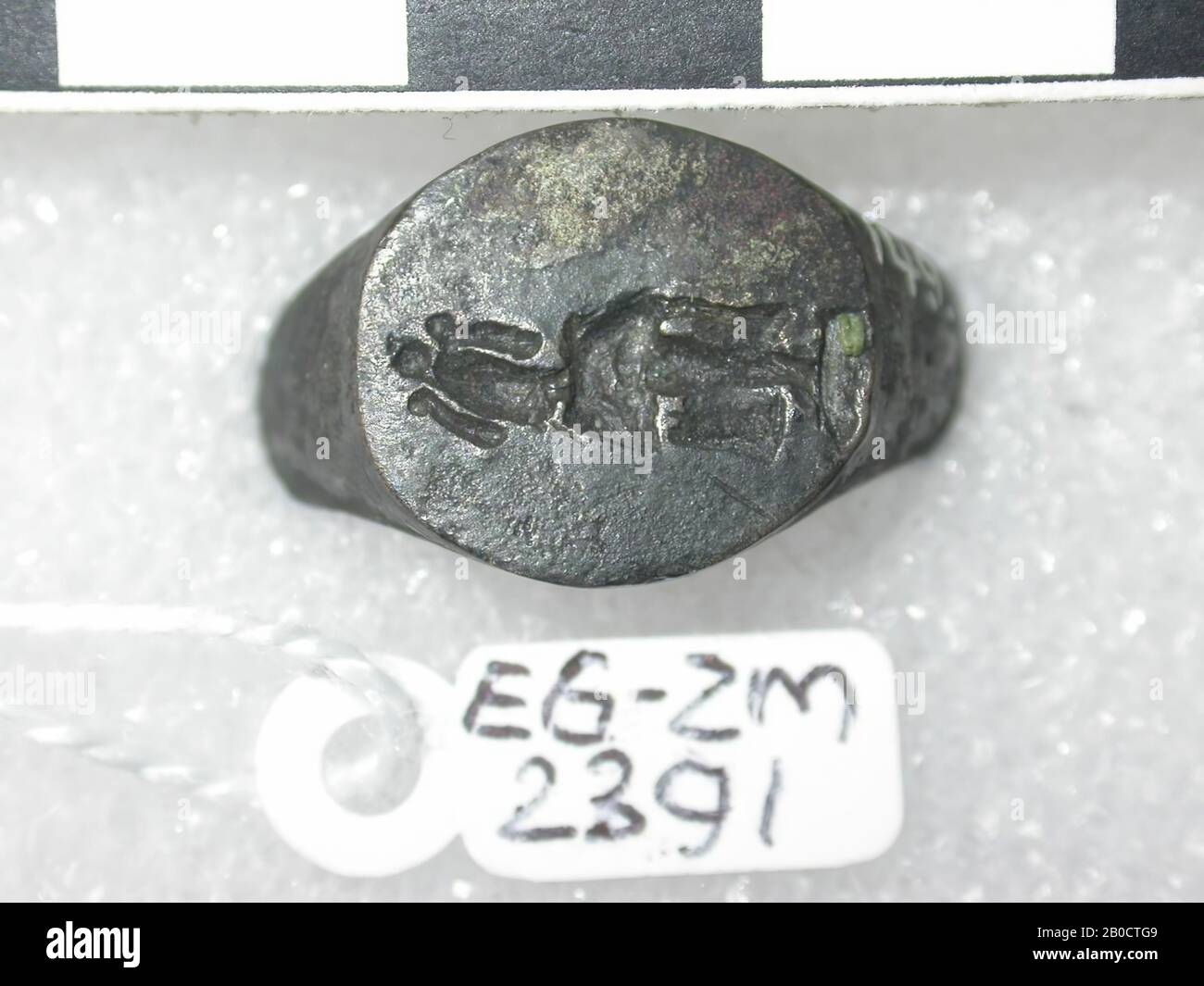 Anello di Signet, Osiris, anello, anello di signet, argento, Egitto Foto Stock