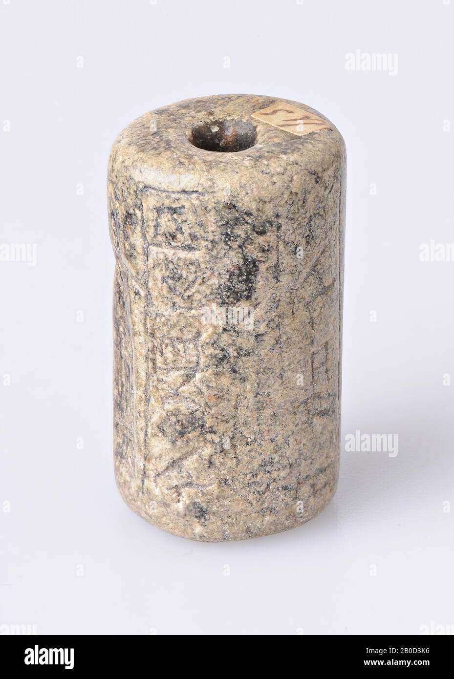 VZ: dio seduto e dea con luna crescente e iscrizione, suggello, serpentina, colore: Verde Foto Stock