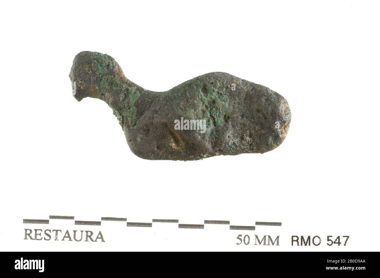 Clod fuso, clod fuso, lega di rame, 4,4 x 1,9 cm, x, Olanda, Utrecht, Wijk bij Duurstede, Wijk bij Duurstede, Dorestad Foto Stock