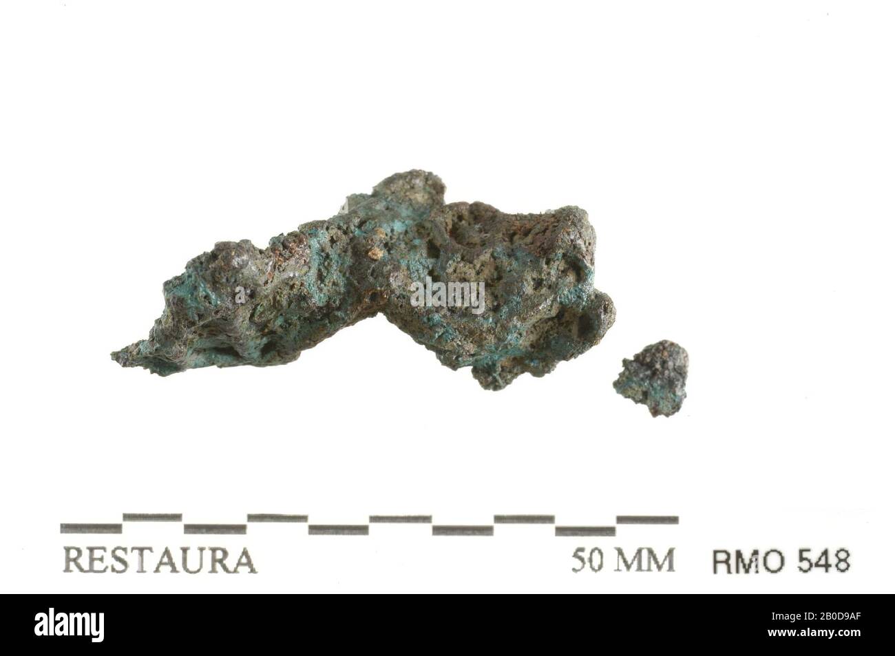 Clod fuso, clod fuso, lega di rame, 4,0 x 2,0 cm, x, Olanda, Utrecht, Wijk bij Duurstede, Wijk bij Duurstede, Dorestad Foto Stock