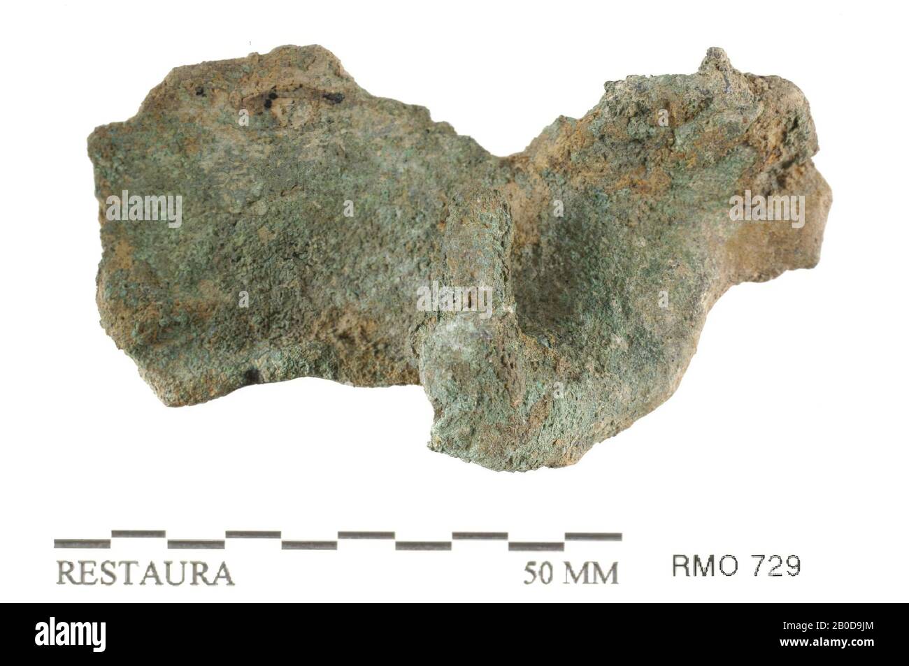 Lastra di materiale fuso, lastra di materiale fuso, lega di rame, 6,5 x 3,6 cm, x, Olanda, Utrecht, Wijk bij Duurstede, Wijk bij Duurstede, Dorestad Foto Stock