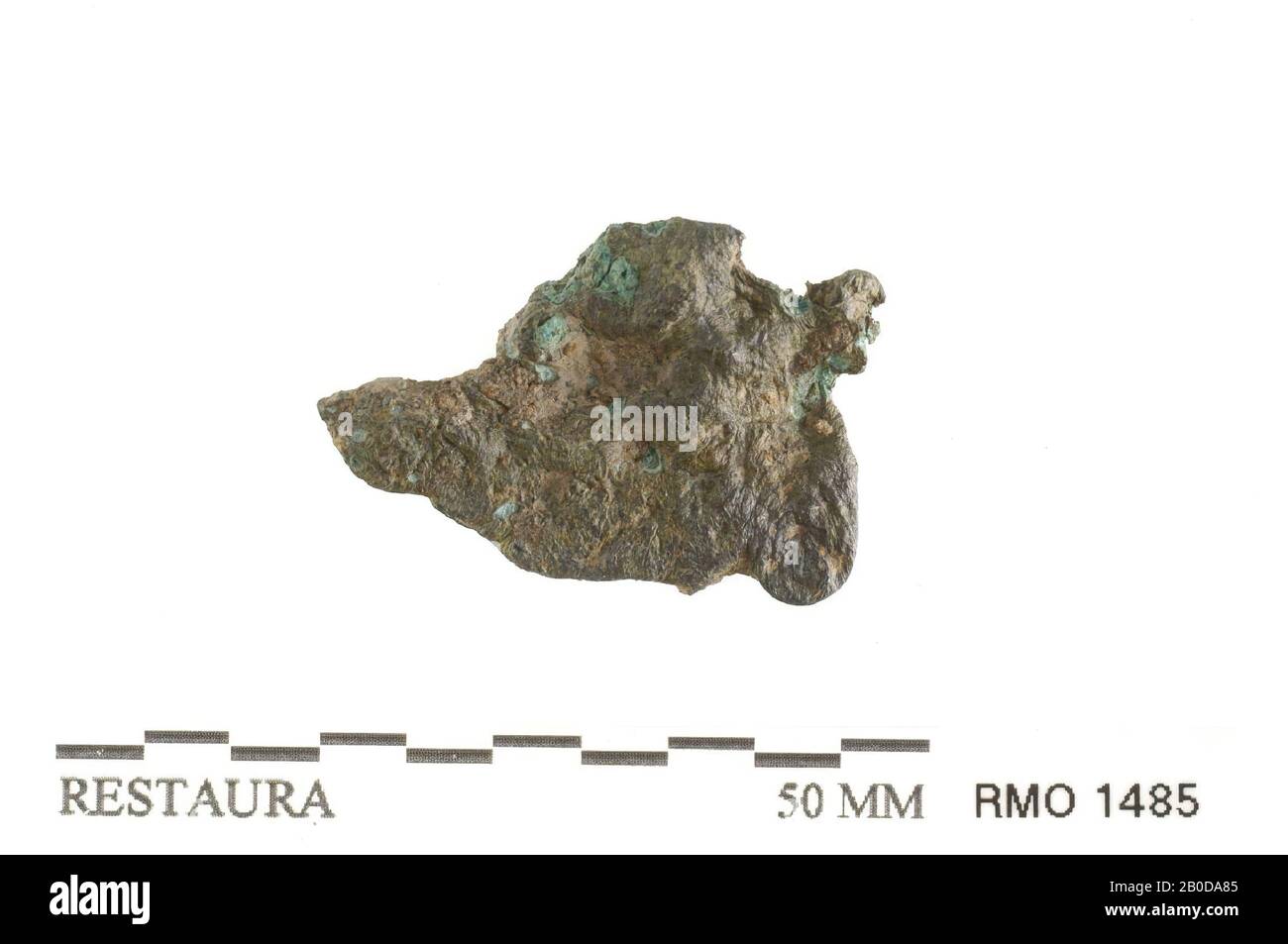 Lastra, fusa, foglio, fusa, lega di rame, 3,1 x 2,1 cm, x, Olanda, Utrecht, Wijk bij Duurstede, Wijk bij Duurstede, Dorestad Foto Stock