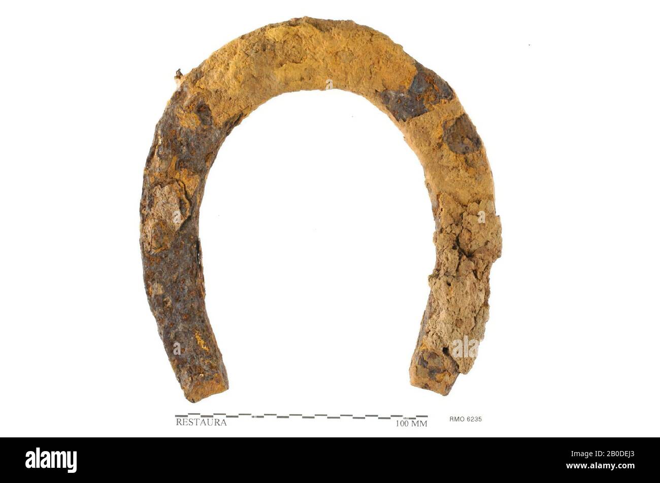 Horseshoe, ferro a ferro di cavallo, 14,4 x 13,9 cm, x, Olanda, Utrecht, Wijk bij Duurstede, Wijk bij Duurstede, Dorestad Foto Stock