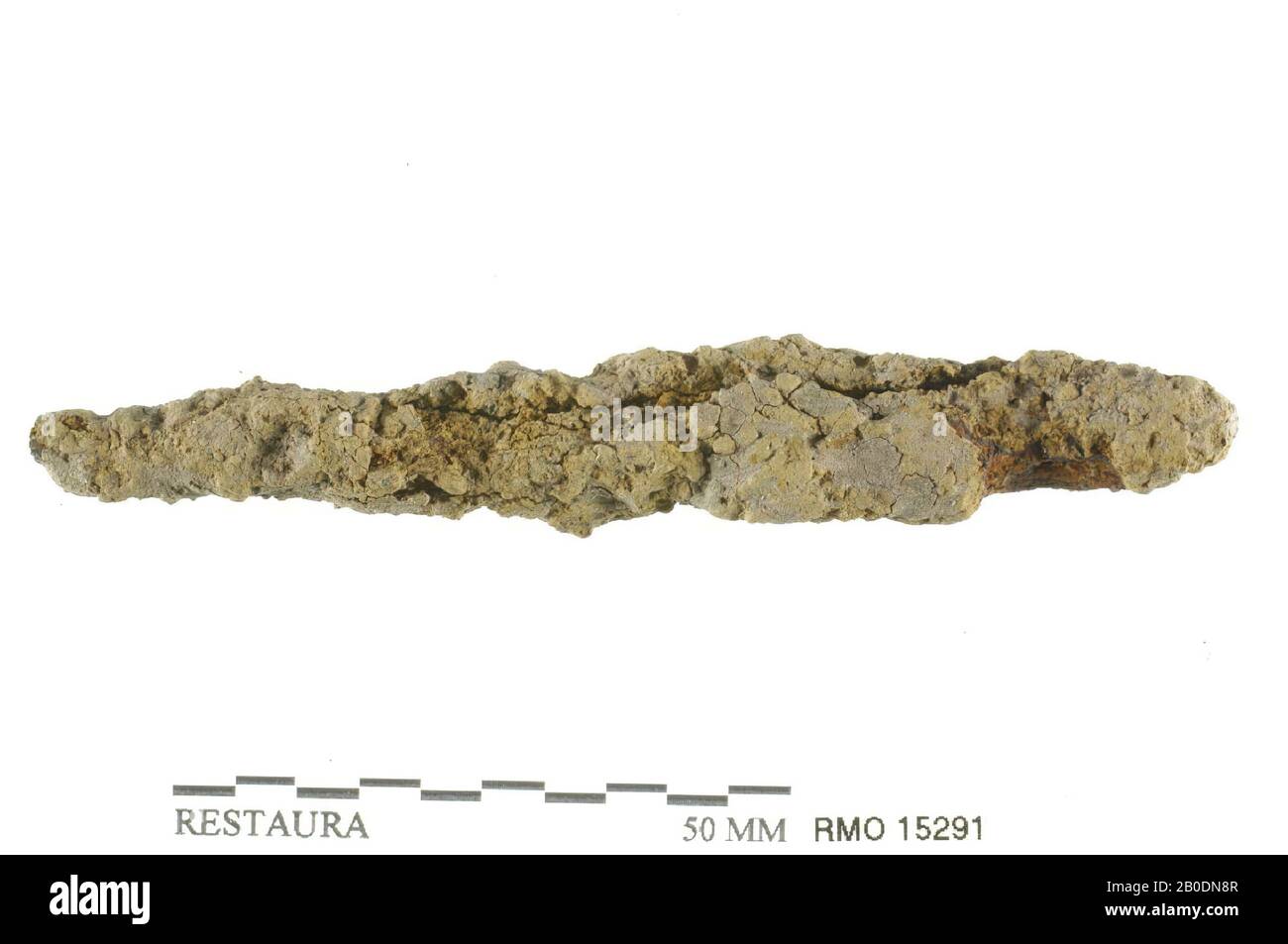 Paesi Bassi Medioevo, striscia, che termina in un punto, ferro, 9,5 x 0,7 cm, x, Paesi Bassi, Utrecht, Wijk bij Duurstede, Wijk bij Duurstede, Dorestad Foto Stock