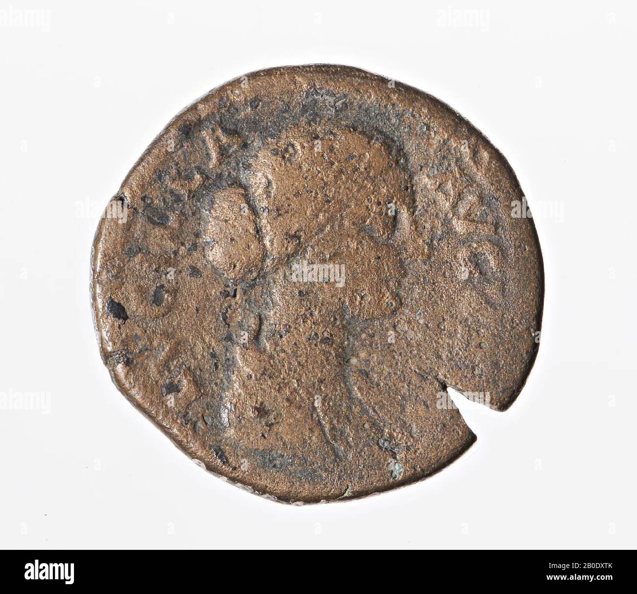 Olanda periodo romano, moneta, sedertius, Lucilla, Lucius Verus, metallo, rame, diam., 32 mm, peso, 16,53 gr, romano 161-180, Paesi Bassi, Utrecht, Bunnik, Vechten Foto Stock
