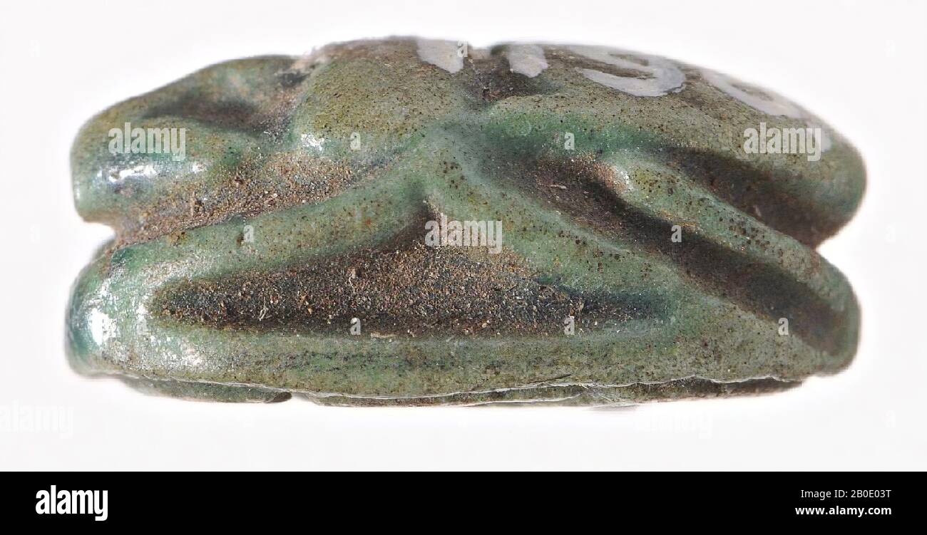 Egitto, foca, scarab, faience, 1,1 cm, Tardo Periodo, periodo Saiziano, Dinastia 26th, Egitto Foto Stock