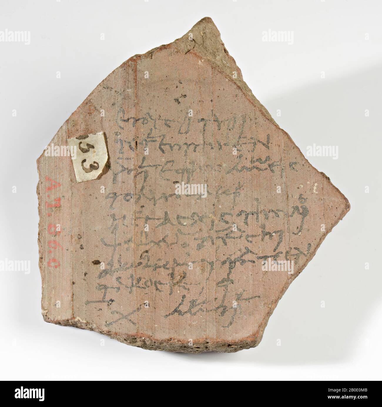 Egitto, ostracono, greco, grotta, terracotta, 9 x 10 cm, periodo greco-romano, Periodo tolemico, 79 a.C., Egitto Foto Stock