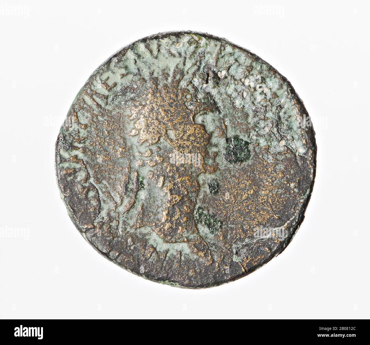 Il periodo romano olandese, moneta, sedertius, Nerva, metallo, rame, diam., 33 mm, peso, 23,78 gr, roman 96-98 DC, Paesi Bassi, Utrecht, Utrecht, De Meern Foto Stock