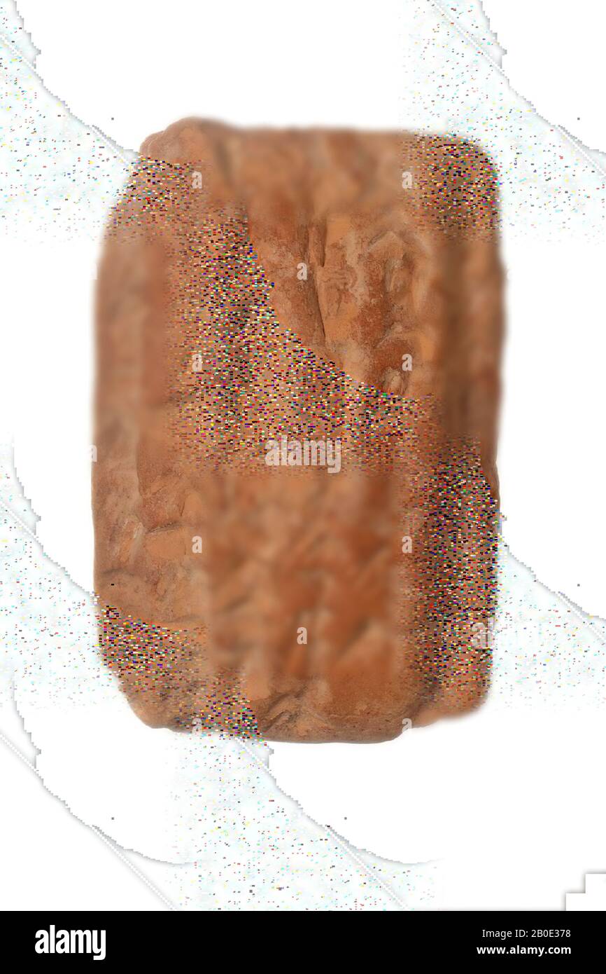 Una tavoletta di argilla con testo legale in sculgeform script. Re Nebuchadnezzar II è menzionato nel testo., Iscrizione, ceramica, argilla, L 3 cm, W 4 cm, H 1,5 cm, periodo neobabilonese 634-562 a.C., sconosciuto Foto Stock