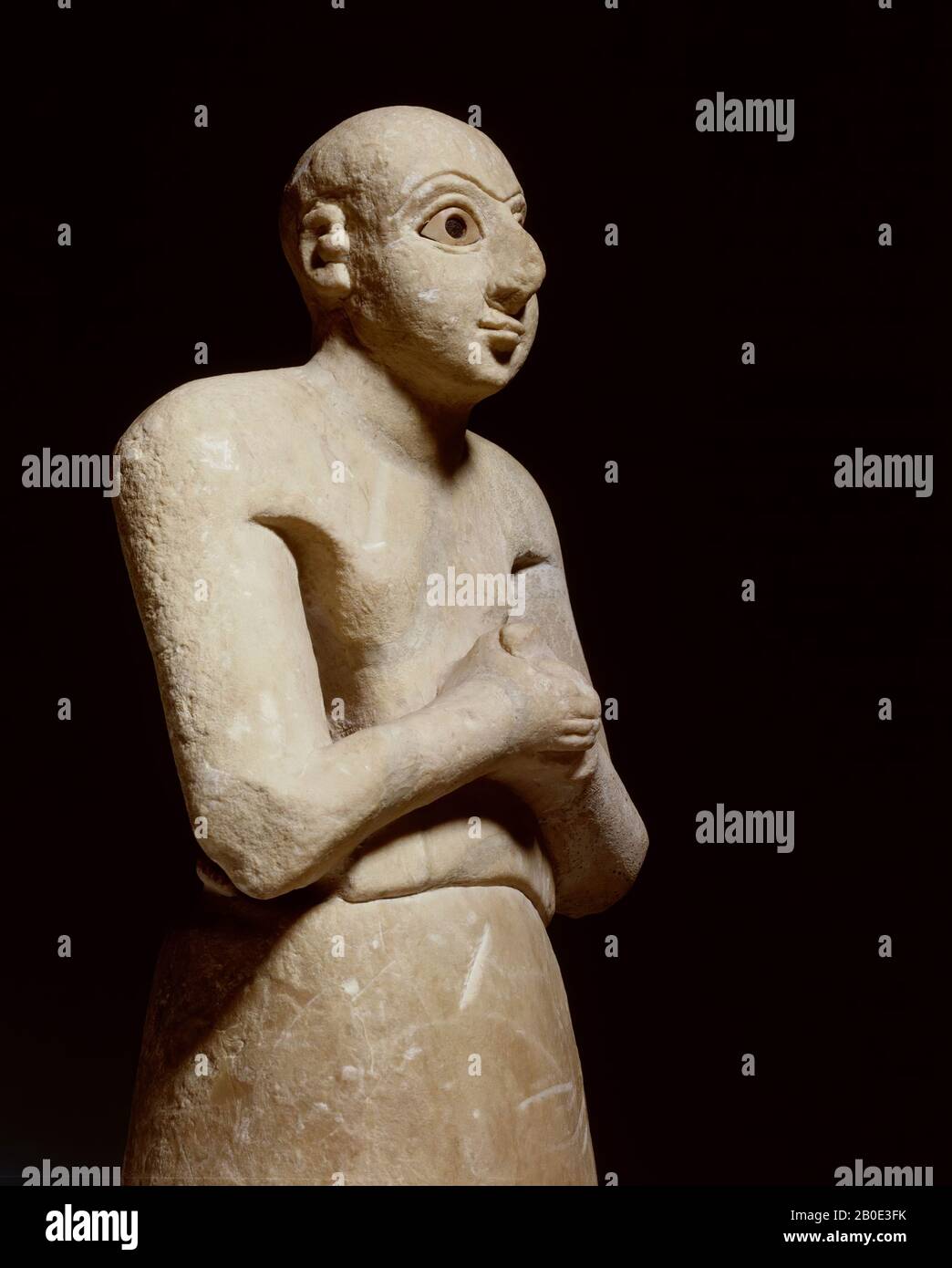 Antico Vicino Oriente, scultura, scultura, pietra, calcare, H 32 cm, D 9,5 cm, Periodo Dynastic antico 2750-2400 a.C., Iraq Foto Stock