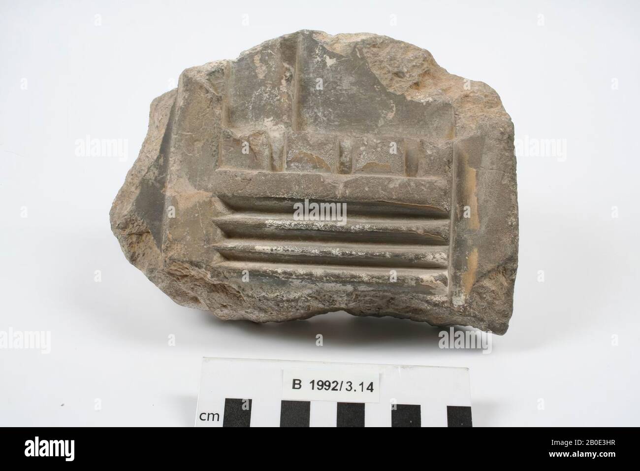 Antico Vicino Oriente, scultura, pietra, grigio, L 17,7 cm, H 12,3 cm, Spessore 5,1 cm Foto Stock