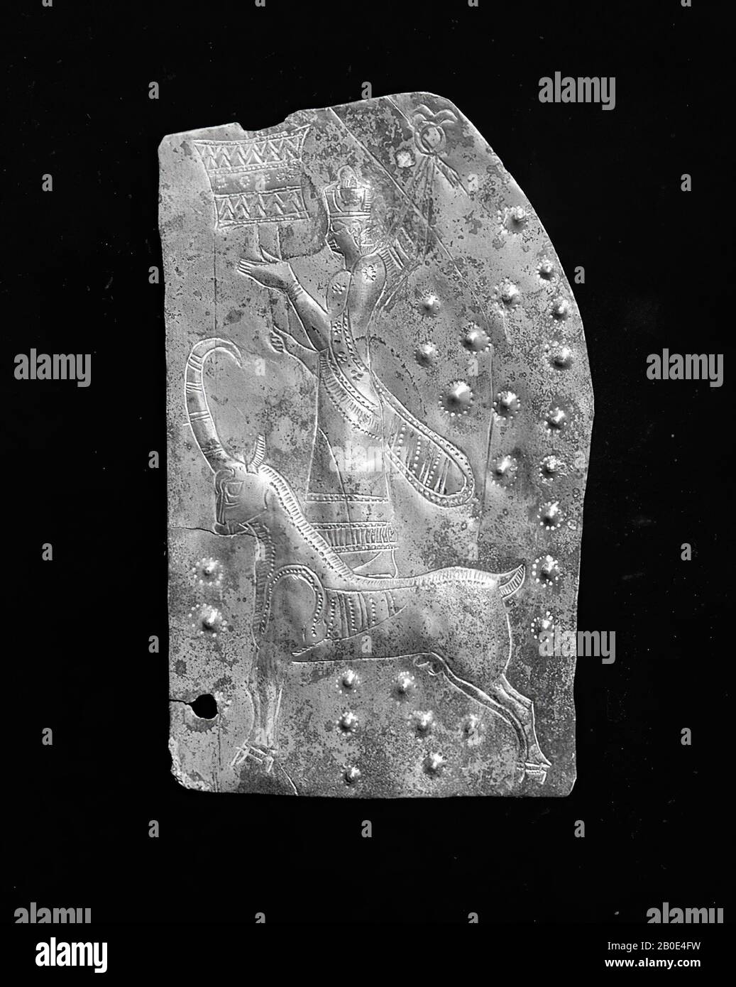 Antico Vicino Oriente, lastra decorativa, metallo, bronzo, H 11,5 cm, L 7 cm, Età del ferro 800 a.C., Turchia Foto Stock