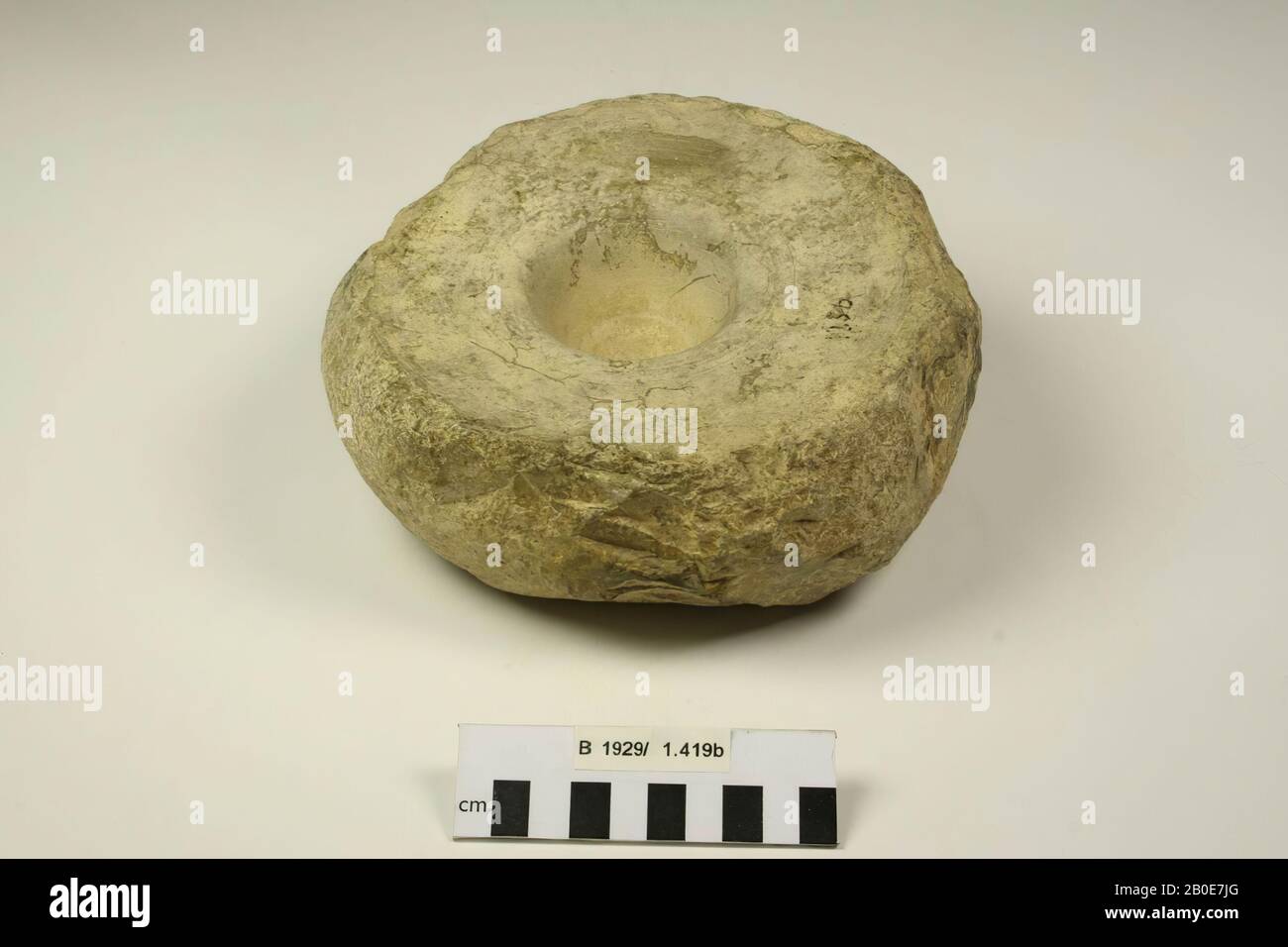 Utensili, pietra, calcare, H 9,3 cm, D 20,3 cm, Palestina Foto Stock
