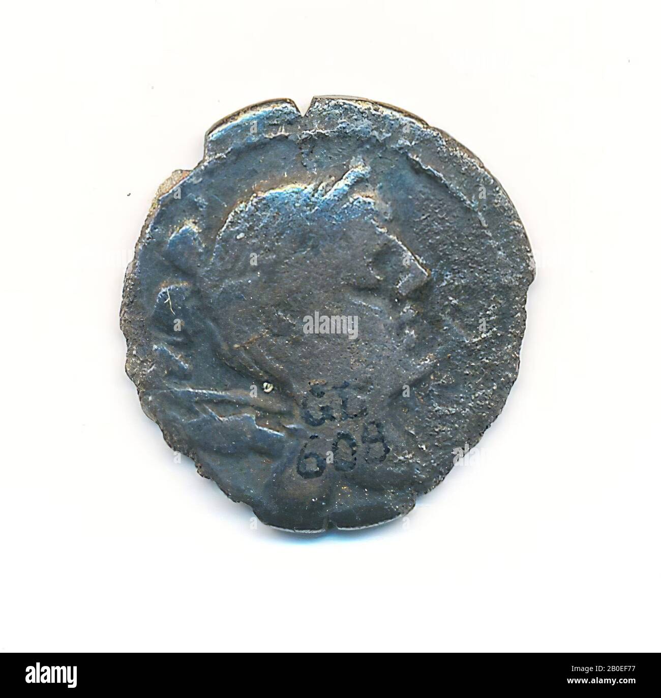 VZ: Testa di Diana n.r. con attributi, per il suo SC, Kz: Victoria in biga n.r. con ramo di palma, ti CLAVD ti F, moneta, denarius *, ti Claudius ti f, metallo, argento, Diam. 18 mm, peso 3,08 gr, Roman 79 a.C., Olanda, Limburgo, Sittard-Geleen, Sittard Foto Stock