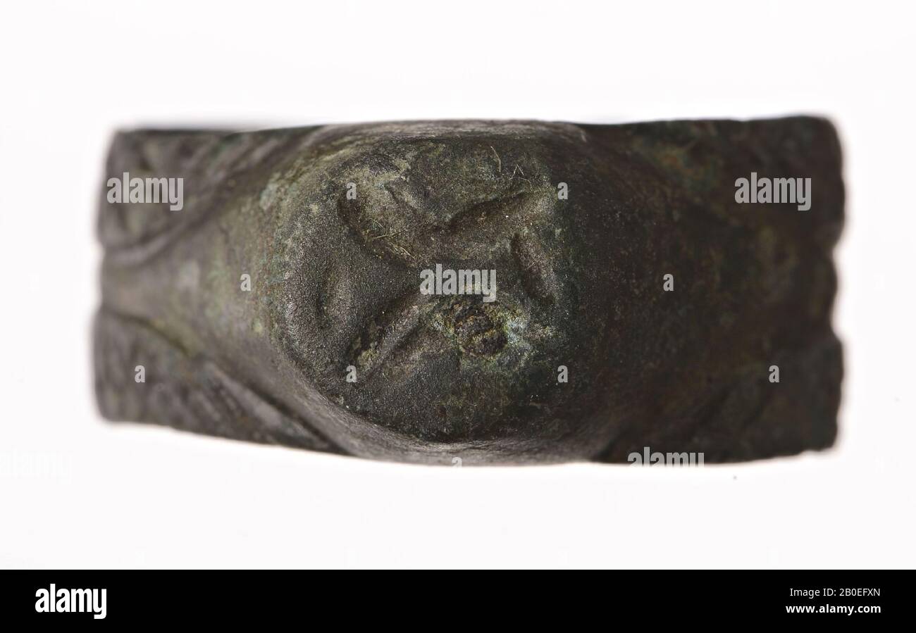 Anello, anello segnaletico, metallo, bronzo, 0,8 cm, ø 2,2 cm, Iran Foto Stock