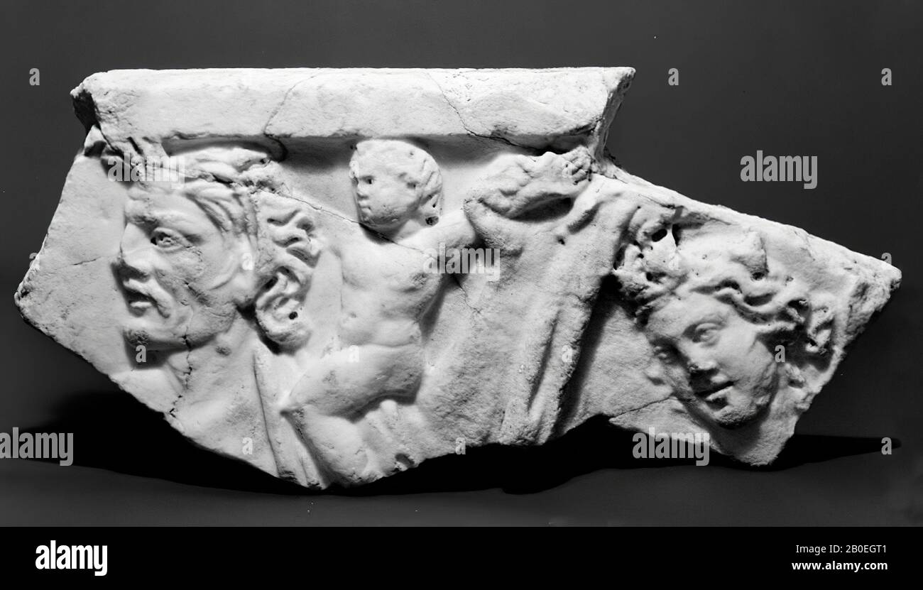 sarcofago, coperchio, frammento, marmo, 28 cm, tempo imperiale 200 Foto Stock