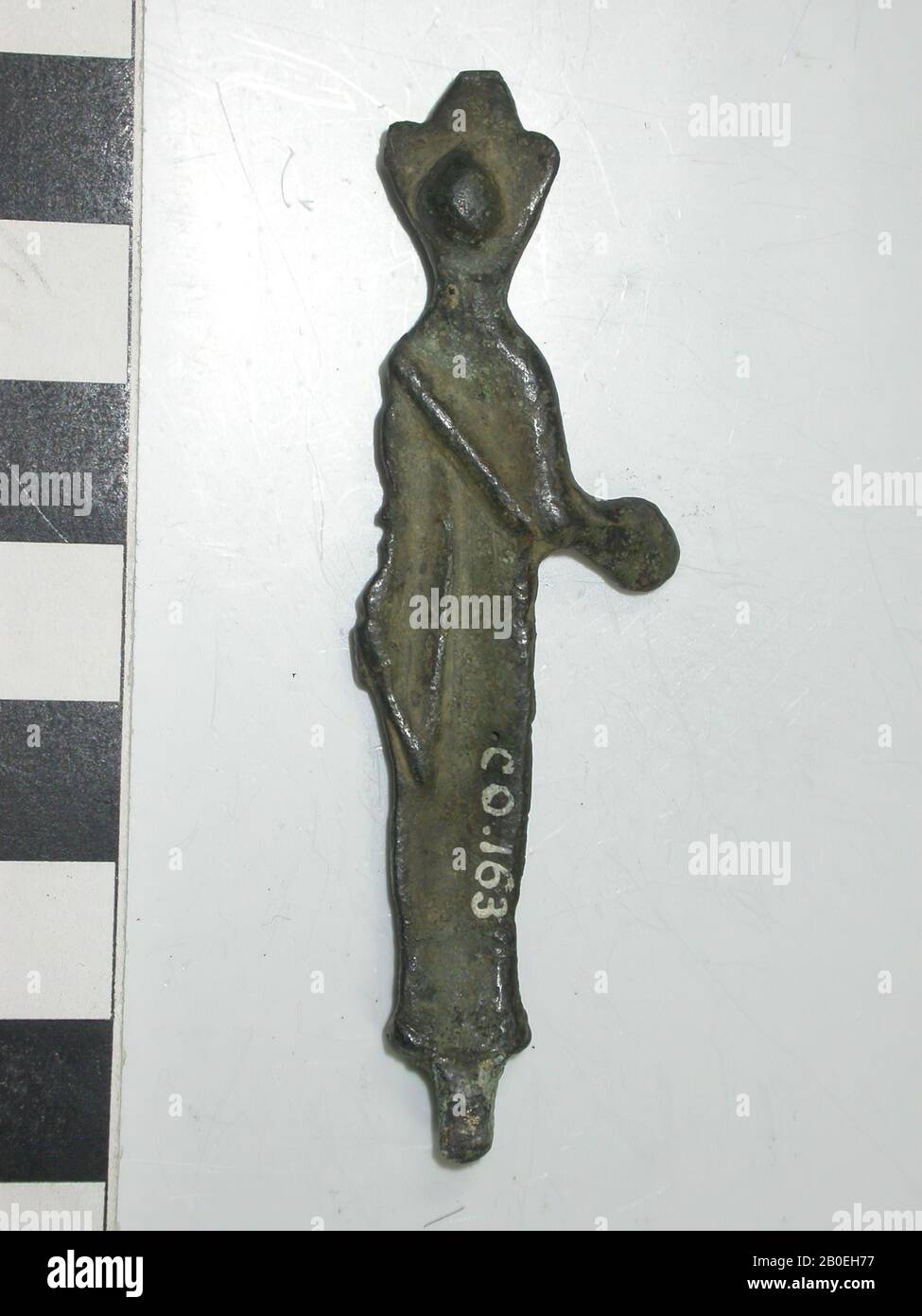 Antichità classica, statuetta, bronzo, 7 x 2,1 x 0,6 cm, posizione, Italia Foto Stock