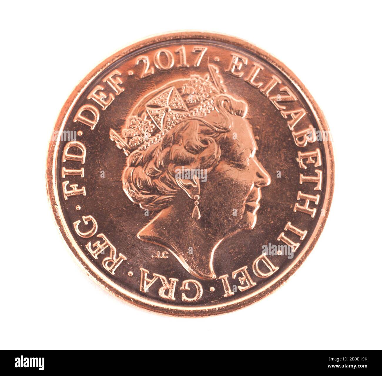 Una moneta da penny inglese Foto Stock