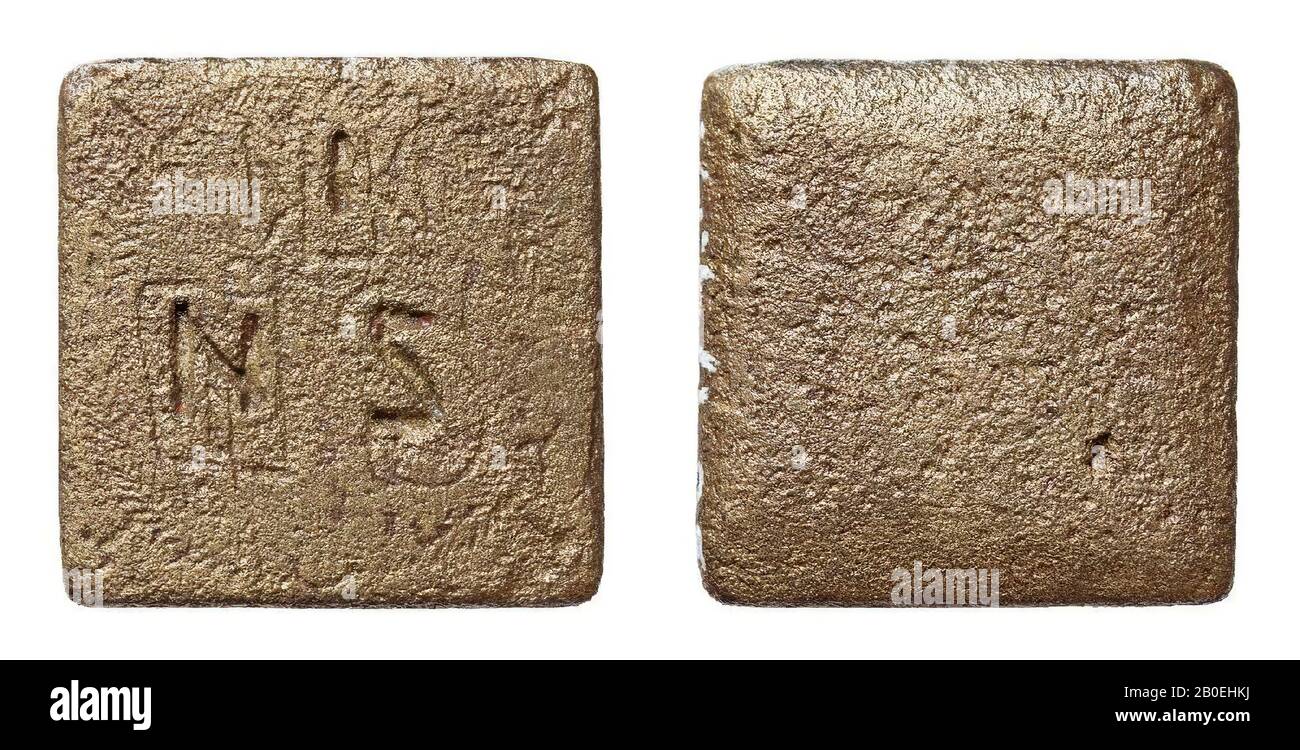 peso, bronzo, 2,37 x 2,34 x 0,53 cm, peso 24.74g, Bizantino, Turchia Foto Stock