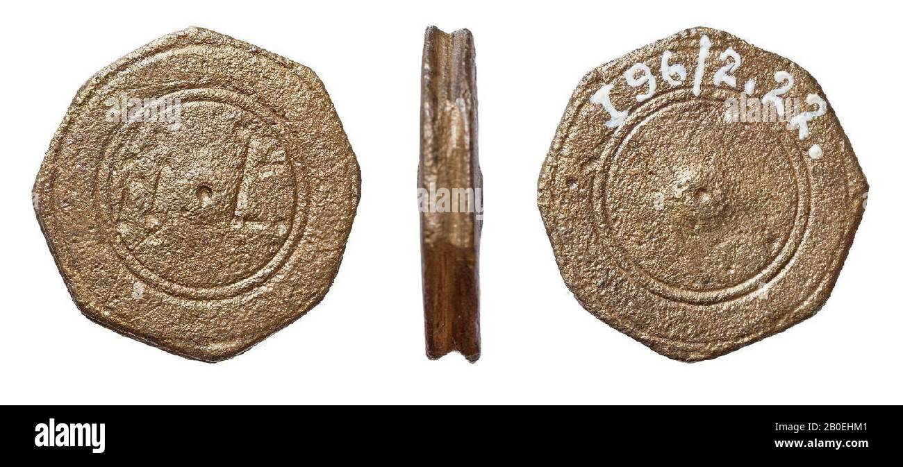peso, bronzo, 1,92 x 1,95 x 0,3 cm, peso 8,18g, bizantino, tacchino Foto Stock
