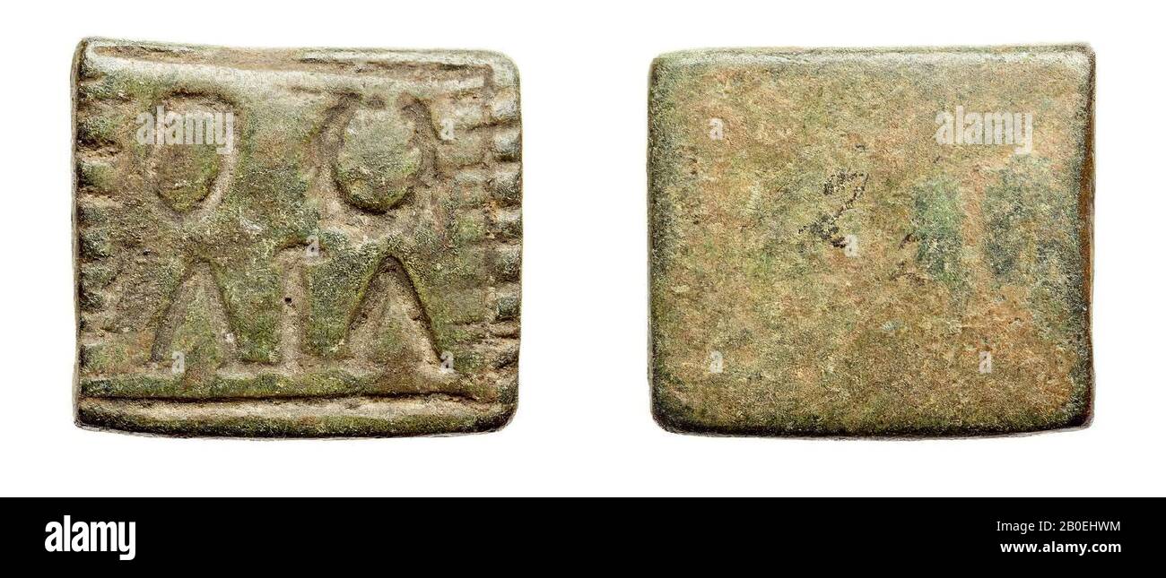 peso, bronzo, 2 x 2,3 x 0,53 cm, peso 20.28g, bizantino, tacchino Foto Stock