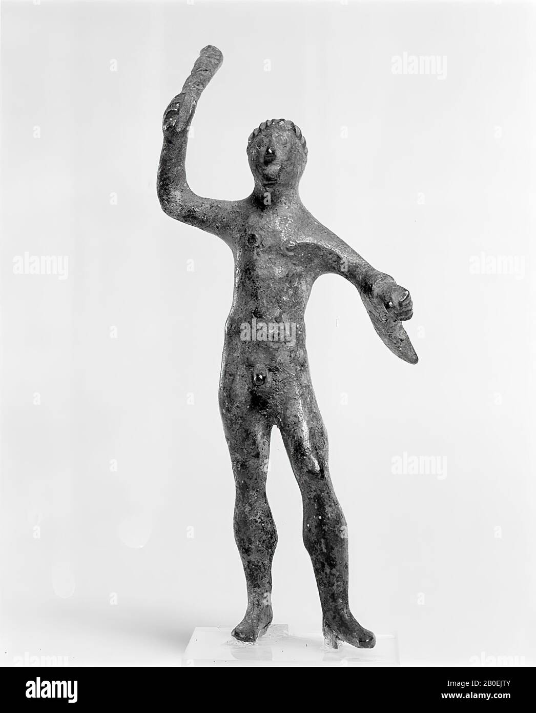 Antichità classica, statuetta, bronzo, 9 x 4 x ca. 1,5 cm, posizione, Italia Foto Stock