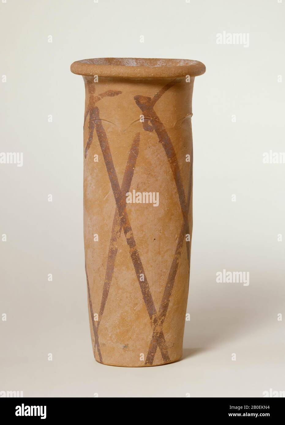 Vaso cilindrico, dipinto, vaso cilindrico, ceramica, 25 cm, Preistorico, Nagada III a2 Periodo 3300-3000 a.C., EgyptDescription della collezione egiziana, i, p.9, Pl.i, 28, P. Giovetti Foto Stock