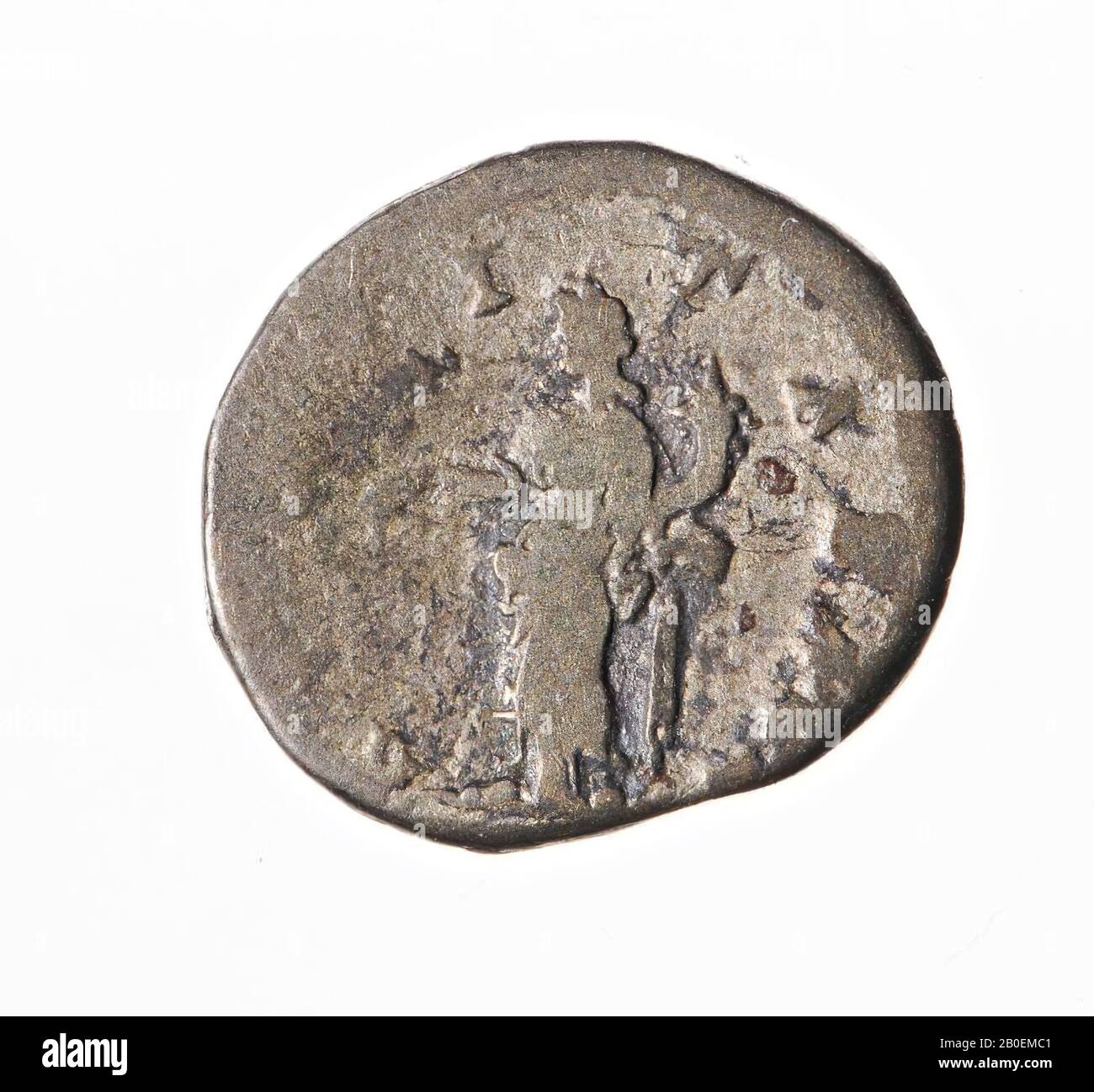 VZ: Laurel, busto drappeggiato, n.r., IMP CM AUR SEV ALEXAND AUG, Kz: Aequitas n.l. con scala e cornucopiae, AEQVITAS AGO, moneta, denarius, Severus Alexander, metallo, argento, Diam. 18 mm, peso 3,59 Gr, Roman 222-228, Olanda Meridionale, Leidschendam-Voorburg, Voorburg, Arentsburg Foto Stock