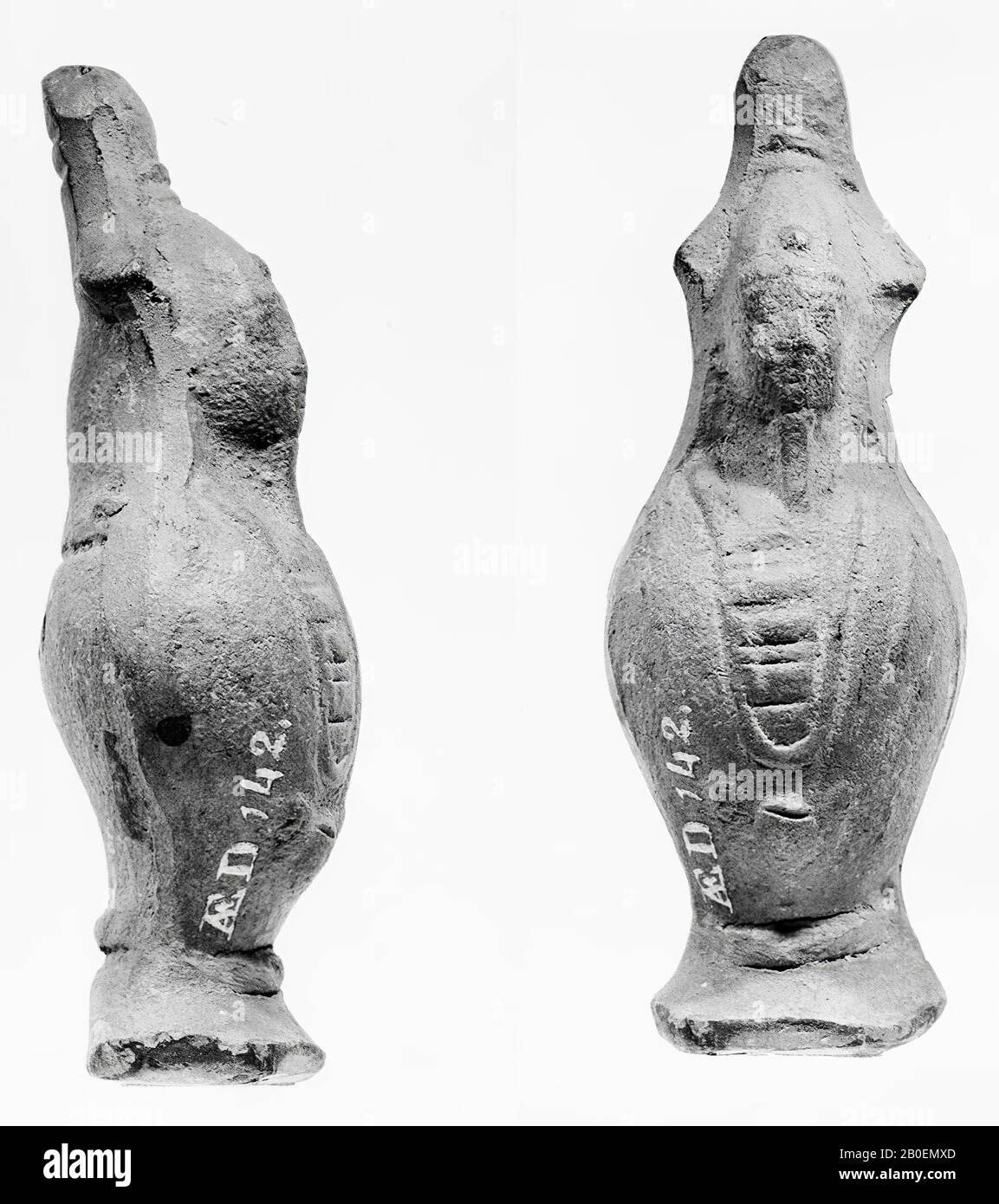Osiride, Canopus, statua votiva, terracotta, 8,1 cm, periodo greco-romano, epoca imperiale romana, Egitto Foto Stock
