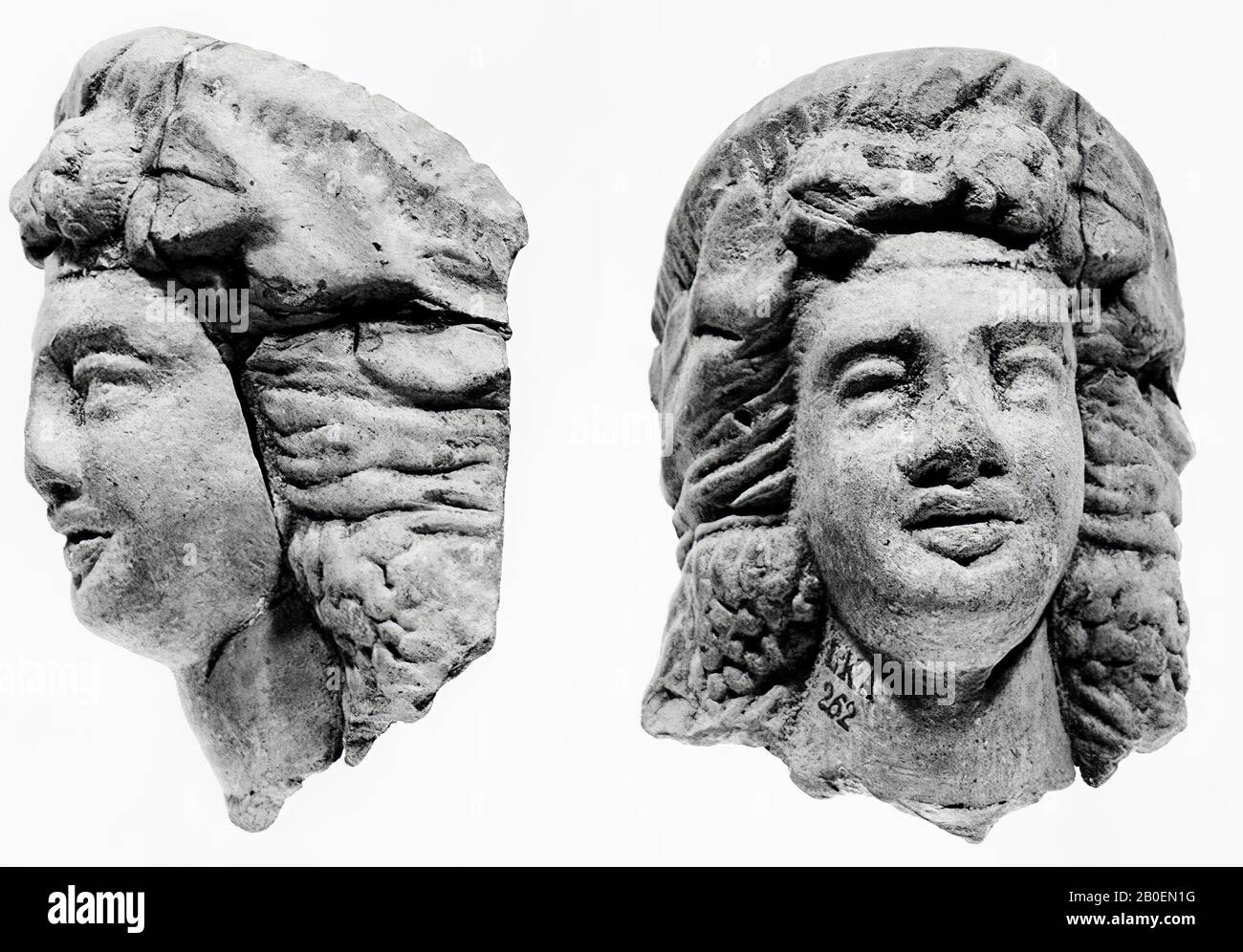 figurina, frammento, testa, terracotta, terracotta, 7,8 cm, ellenistica -200 Foto Stock