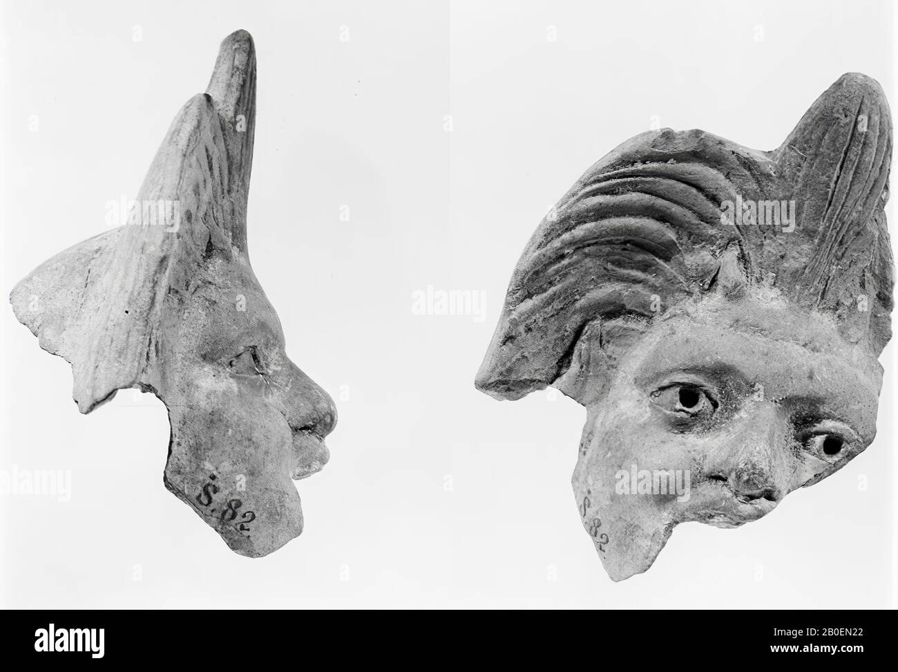 Maschera, frammento, ceramica, terracotta, 9,5 cm, romano 0 Foto Stock