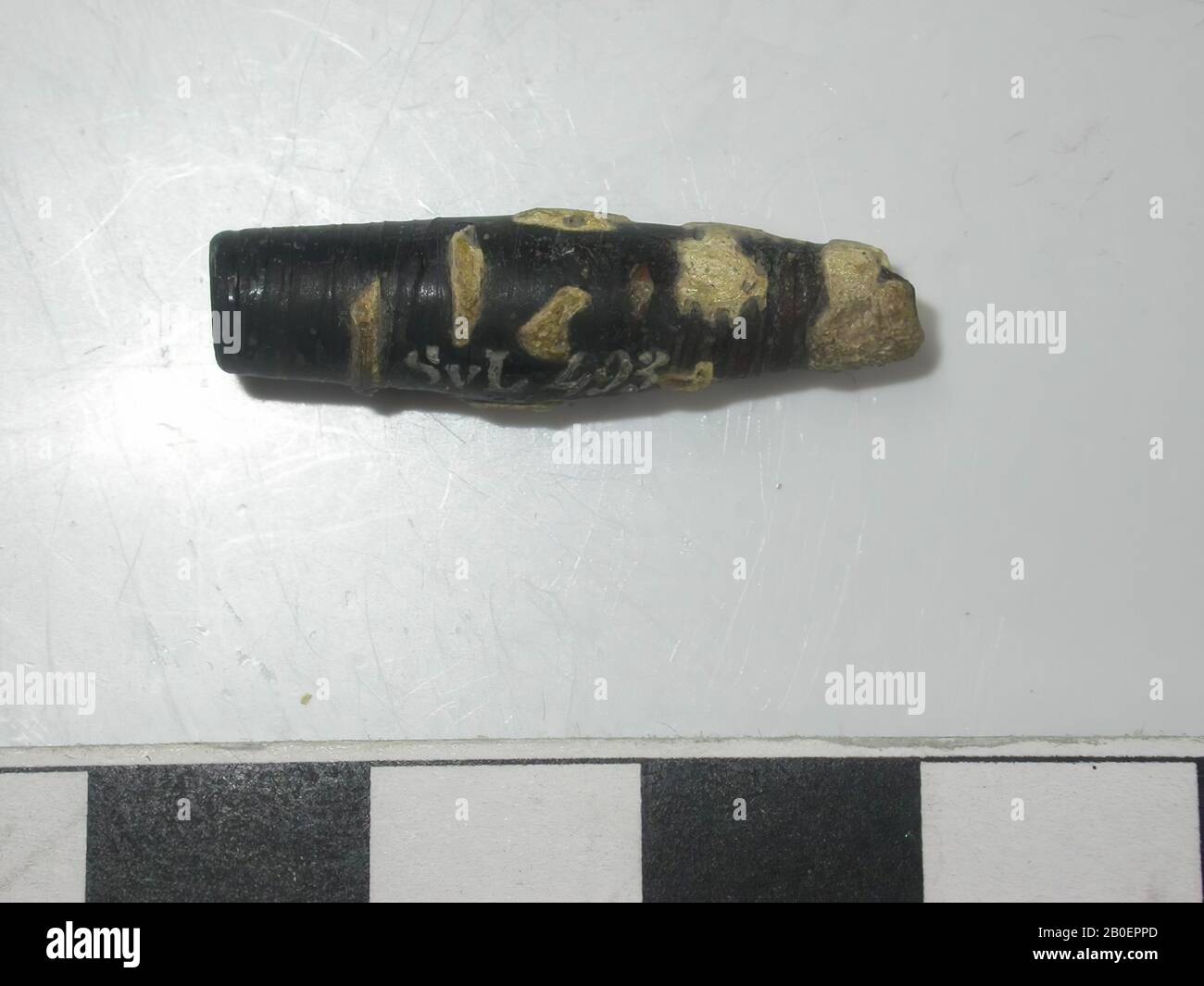 Antichità classica, perline, vetro, 2,5 cm, ø 0,6 cm, Ubicazione, Turchia Foto Stock