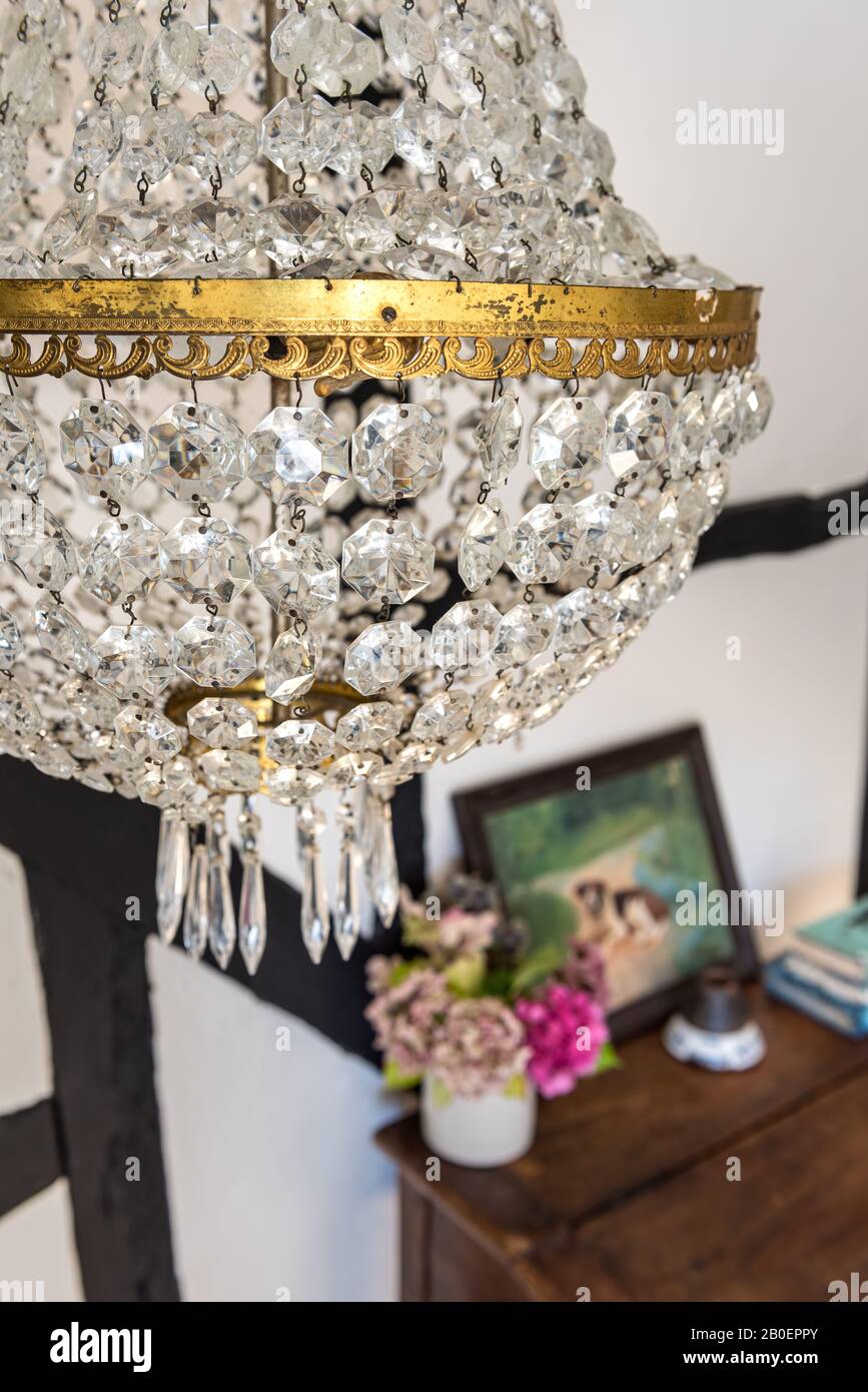 Lampadario di cristallo del 19th secolo Foto Stock