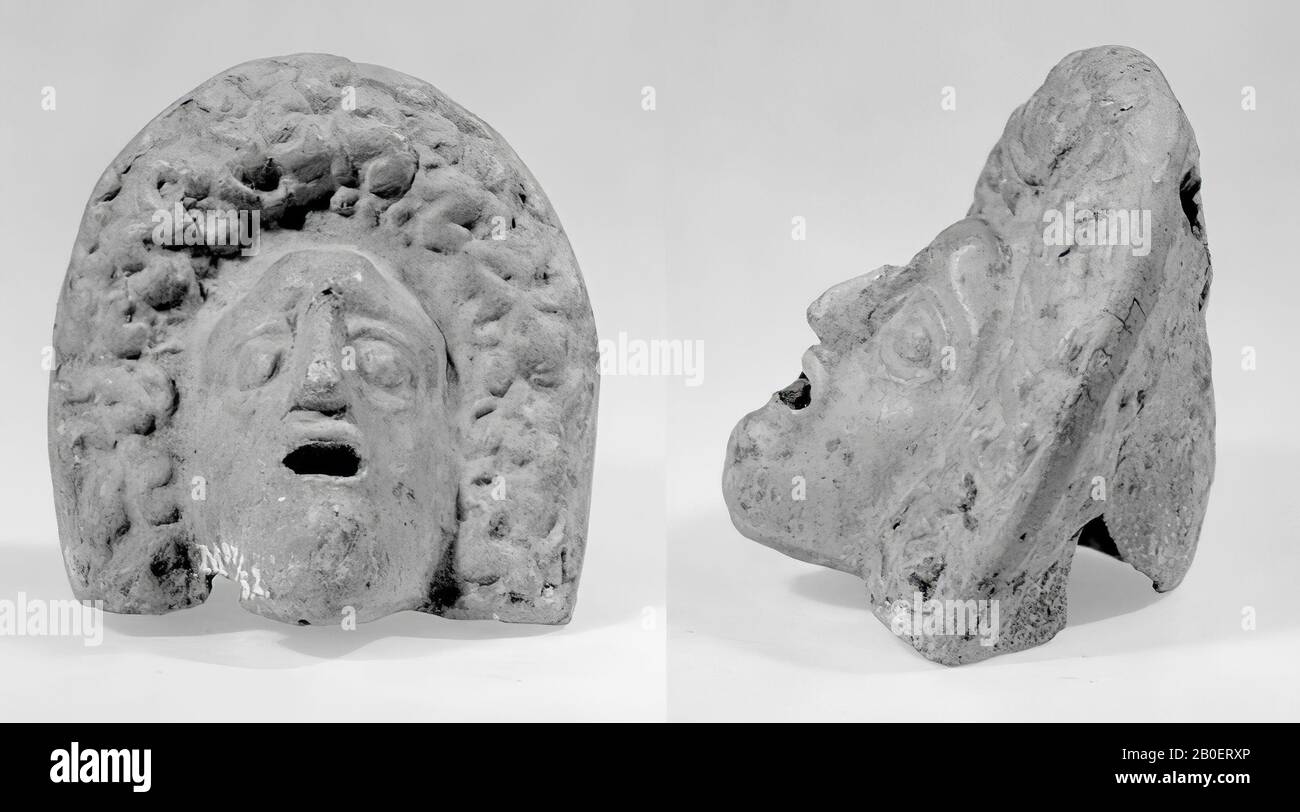 maschera, maschera tragedia, terracotta, terracotta, 6 cm, ellenistica -300 Foto Stock