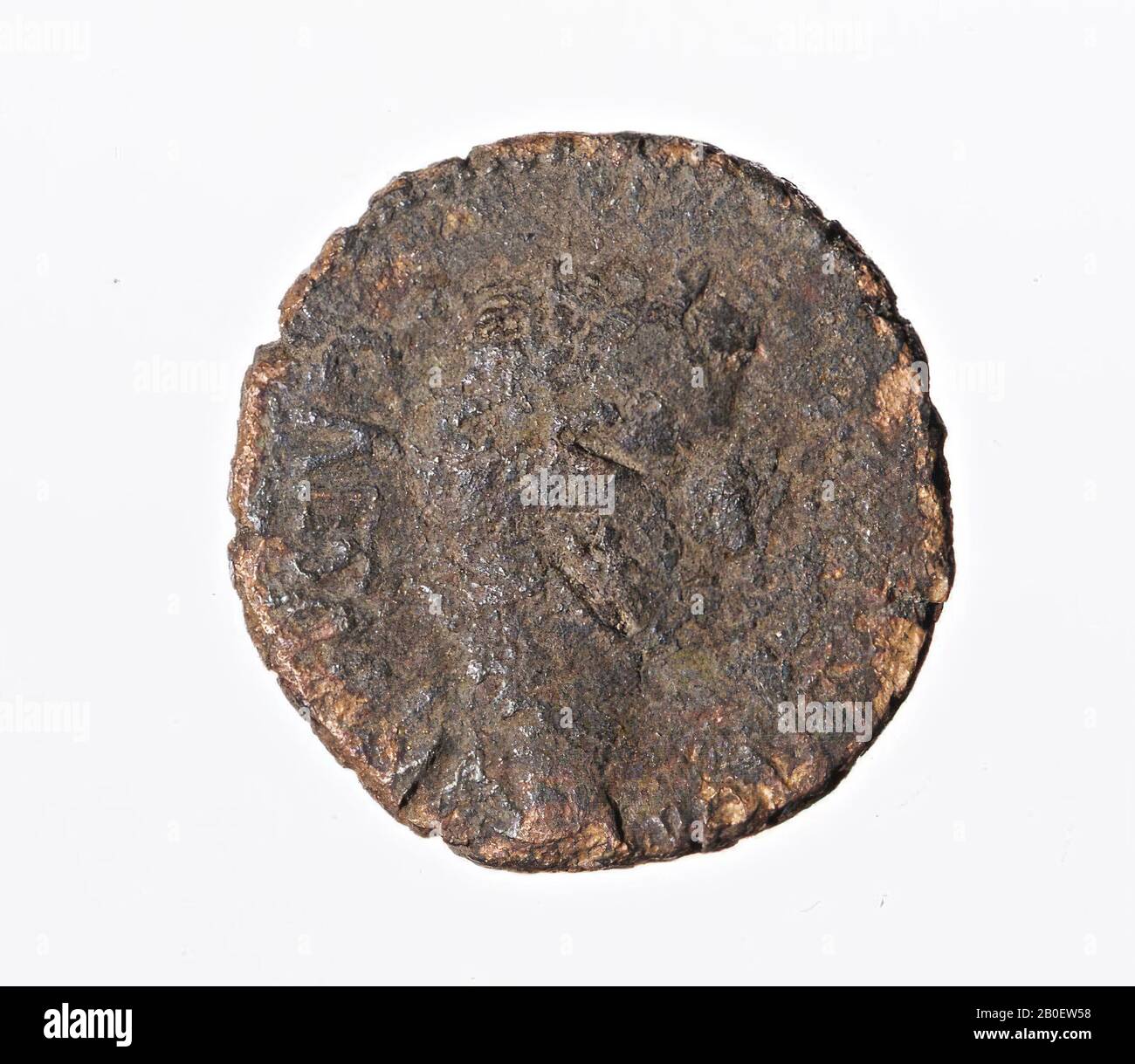 VZ: Testa lurelled n.r., CAESAR - PONT MAX, Kz: Altare di Lione, ROM ET AGO, moneta, asse, agosto, metallo, rame, diam. 25 mm, peso 10,22 gr, Romano BC 8-3, Paesi Bassi, Utrecht, Vianen, Hagestein, Lek Foto Stock