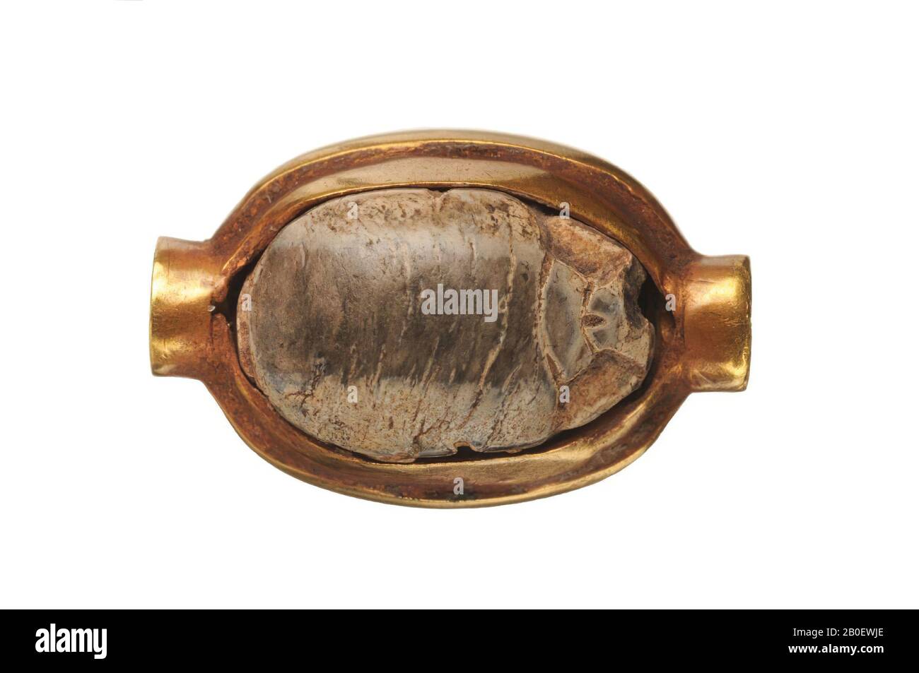 Sigillo, scarabeo, spirale, iscrizione, sigillo, scarabeo, oro, steatite, 1,1 x 1,8 cm, New Empire, EgyptDescription della collezione egiziana, III, 93, M. Bulsink, gioielleria in oro egiziano (Turnhout 2015), gatto. 129, pl. 30 Foto Stock