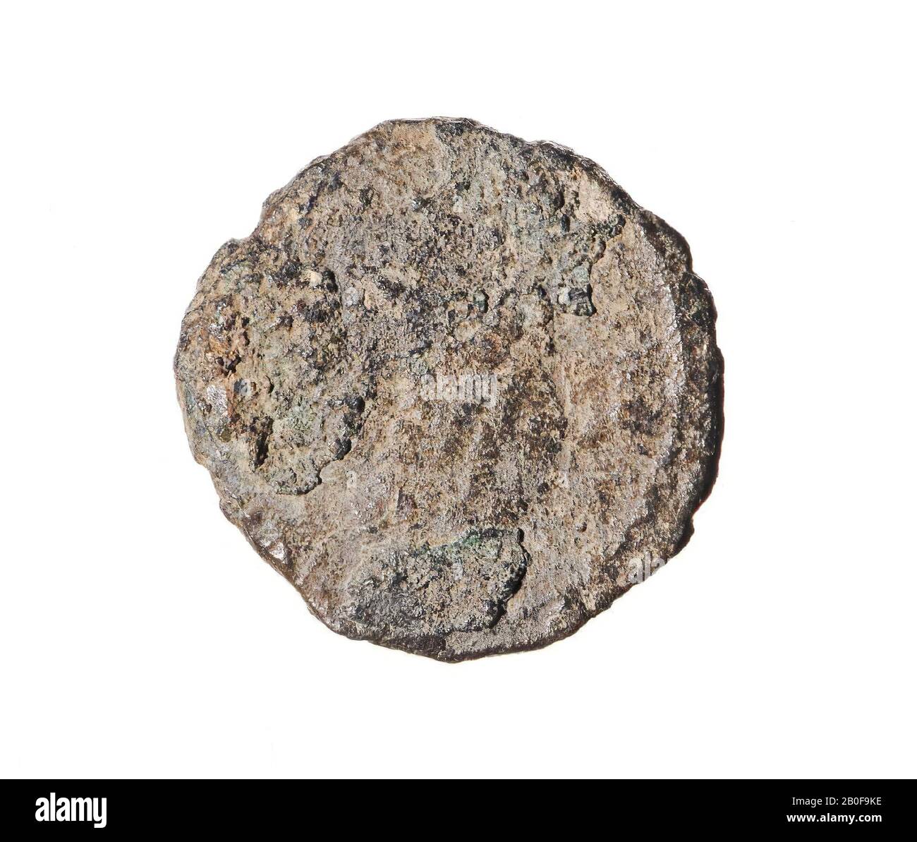 Il periodo romano olandese, moneta, follis, aes-III, 4th secolo, metallo, rame, diam., 14 mm, peso 1,77 gr, romano 330-378, ca, i Paesi Bassi, Gelderland, Maasdriel, Rossum Foto Stock