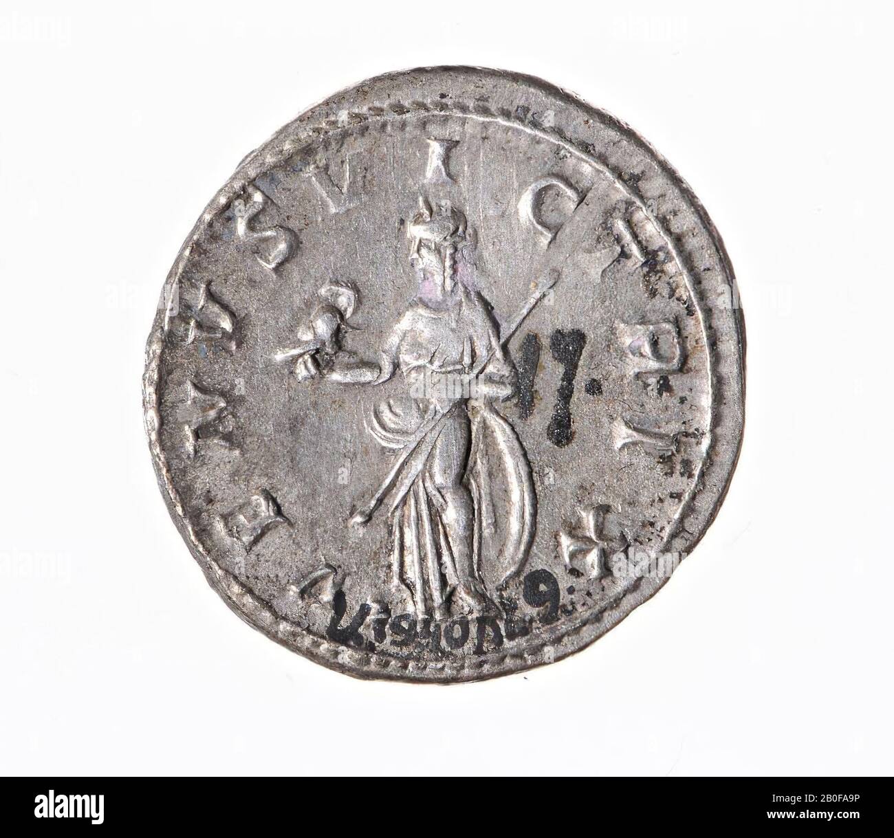 VZ: Il trambusto dell'imperatore drappeggiato, onorato, IMP GORDIANUS PIO FEL AGO, Kz: Venus n.l. in piedi con casco, lancia e scudo, VENUS VICTRIX, moneta, denarius, Gordian III, metallo, argento, Diam. 20 mm, peso 3,06 gr, roman 241, Paesi Bassi, sconosciuti, sconosciuti Foto Stock