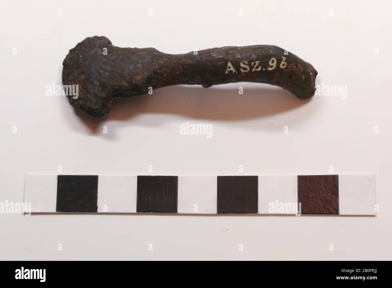 Chiusura, frammento, tartaruga, metallo, ferro, argento, tausia, 6,2 x 2,1 x 0,8 cm, vmeb 600-700, Germania Foto Stock