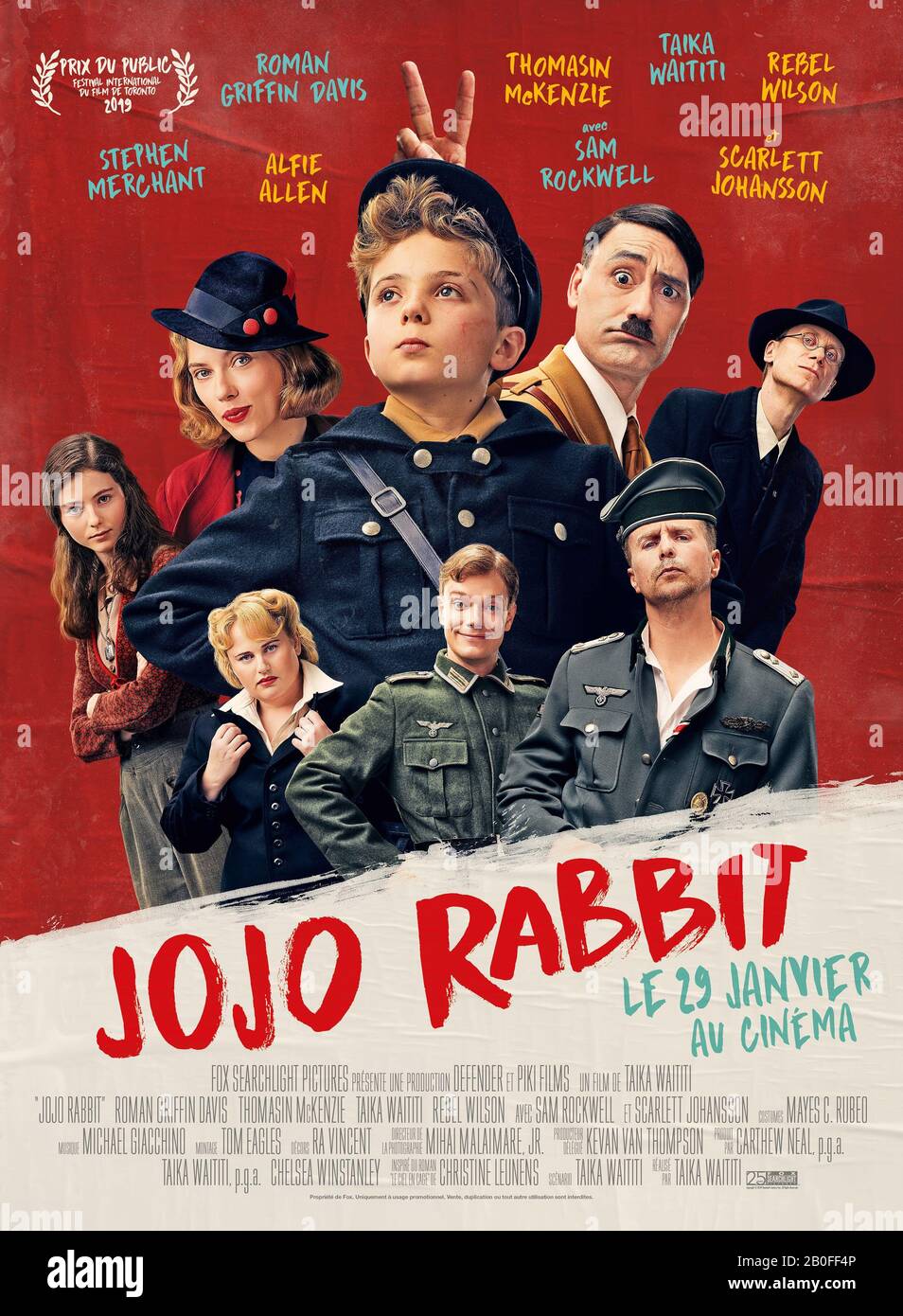 Jojo Rabbit Year : 2019 Usa Director : Taika Waititi Thomasin Mckenzie, Scarlett Johansson, Roman Griffin Davis, Taika Waititi Poster (Fr) Foto Stock