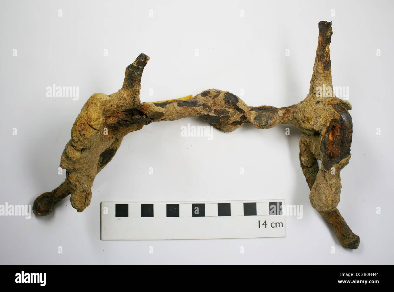 Paesi Bassi Medioevo, cavallo bit, metallo, ferro, vmeb 600-700, Paesi Bassi, Gelderland, Neder-Betuwe, Echteld Foto Stock