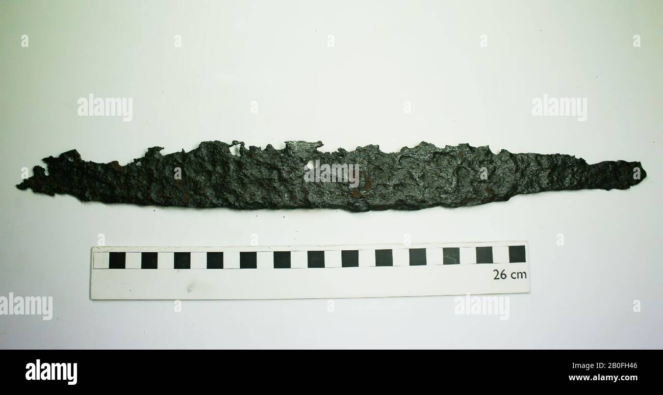 Sax (coltello spada), arma (ing), metallo, ferro, lunghezza: 39 cm, vmeb 600-700, Olanda, Gelderland, Neder-Betuwe, Echteld Foto Stock