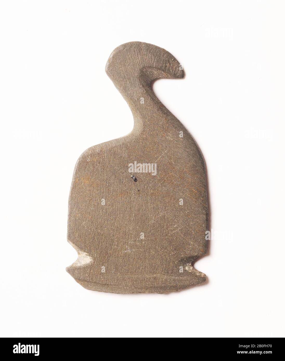 Amuleto, testa di uccello, amuleto, ardesia, 2,1 x 3,8 cm, Periodo arcaico, Egitto Foto Stock