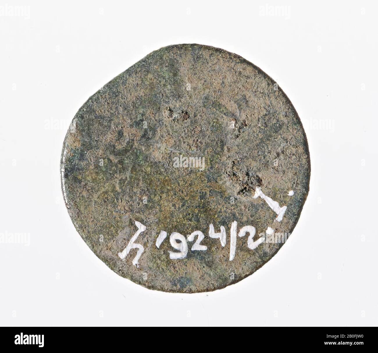 Paesi Bassi Medioevo, moneta, penny, Olanda, metallo, bronzo, nt 1702-1780, Paesi Bassi, Olanda meridionale, Leiden, Leiden Foto Stock