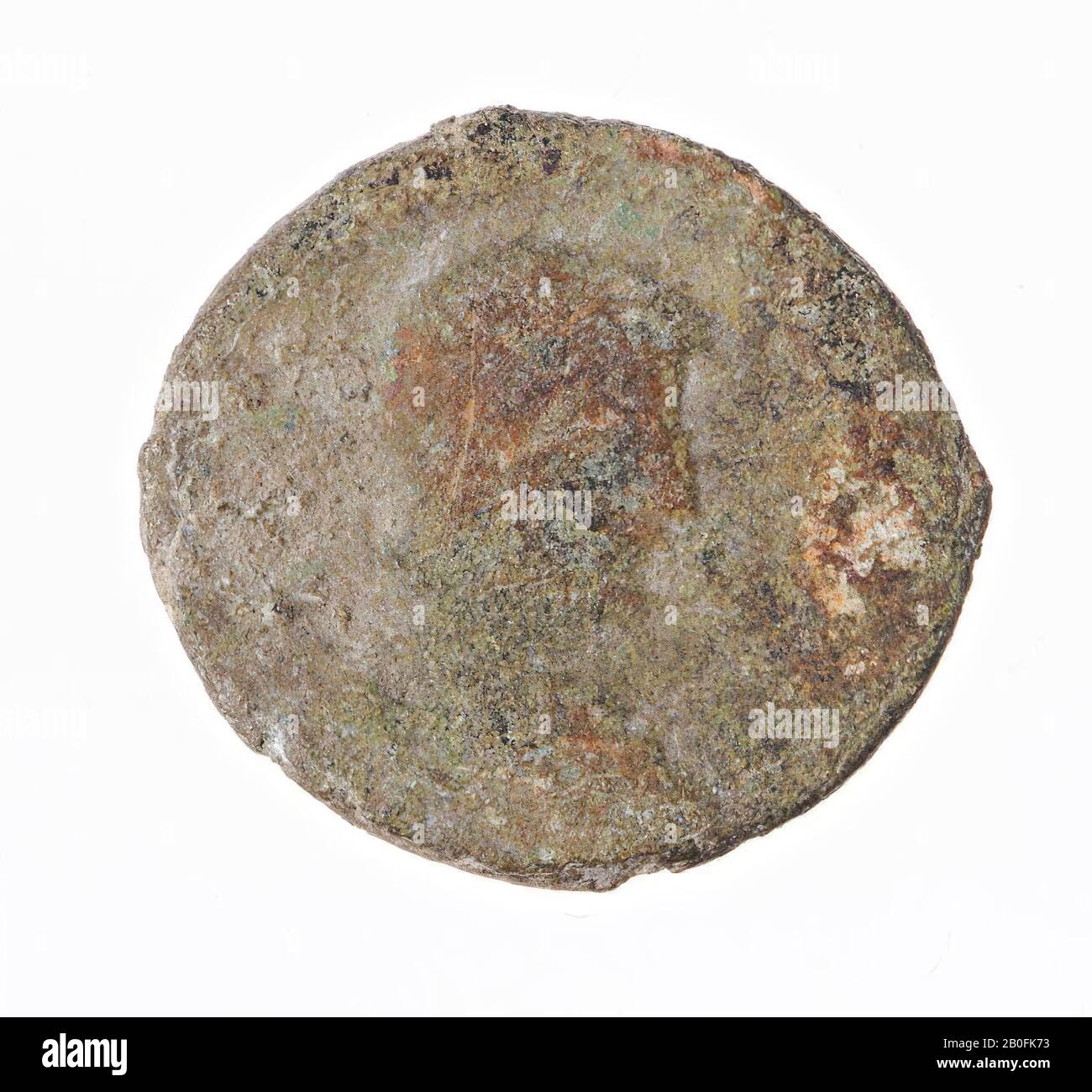 Fig.: Busto, ND, Kz: Soldato, un cavallo barbaro con una lancia che uccide, [FEL TEMP REPARATIO], moneta, aes-II, Constantio II Foto Stock