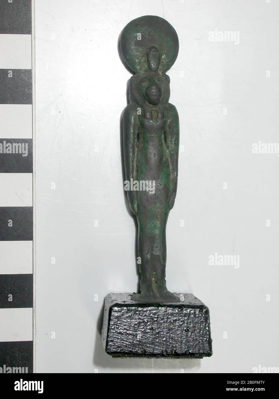 Statua, Sechmet, sole, uraeus, testa del leone, in piedi, occhio, bronzo, dea, bronzo, lunghezza: 9,8 cm, Tardo Periodo, Saitian Periodo, Egitto Foto Stock