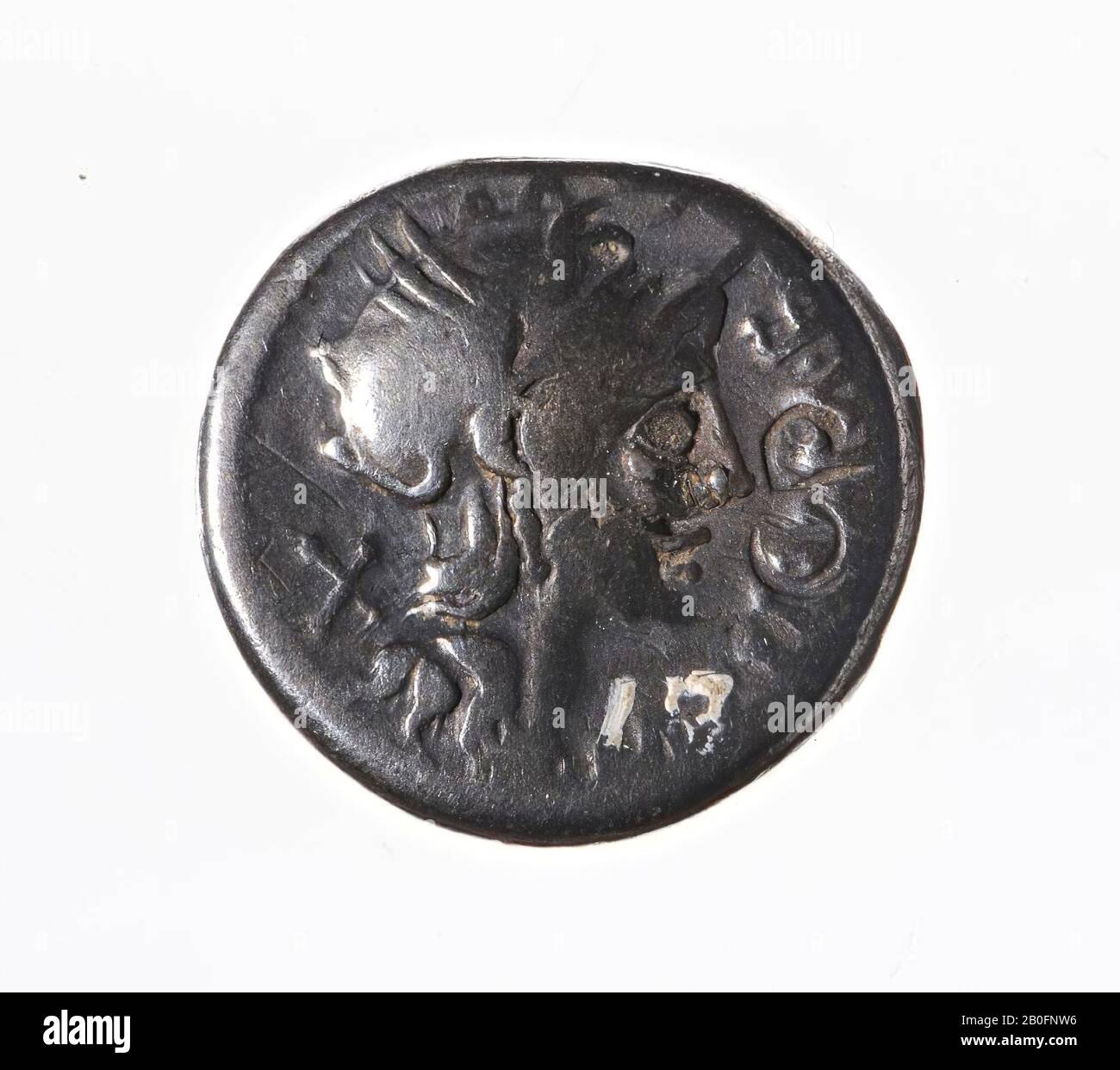 VZ: Romakop r., Left X, Right M. CIPI M.F., Kz: Victoria in Pair n.r., in taglia ROMA, moneta, denaro, M. Cipius, metallo, argento, diam. 15x17 mm, peso 3,67 gr, romano BC 115-114, ignoto, sconosciuto, sconosciuto Foto Stock