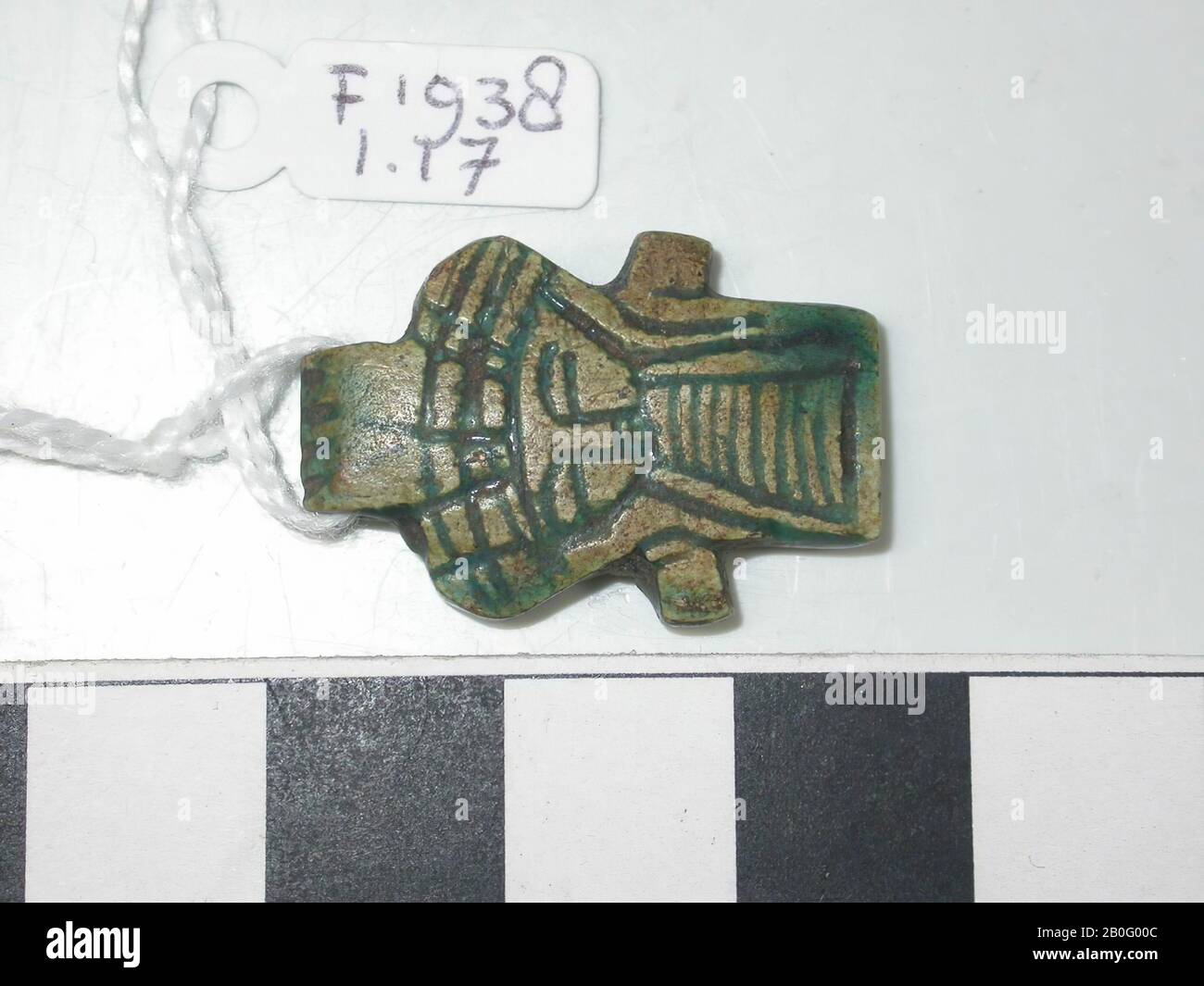 Testa, dea, Hathor, trafitto, amuleto, dea, faience, 2,5 cm, Egitto Foto Stock